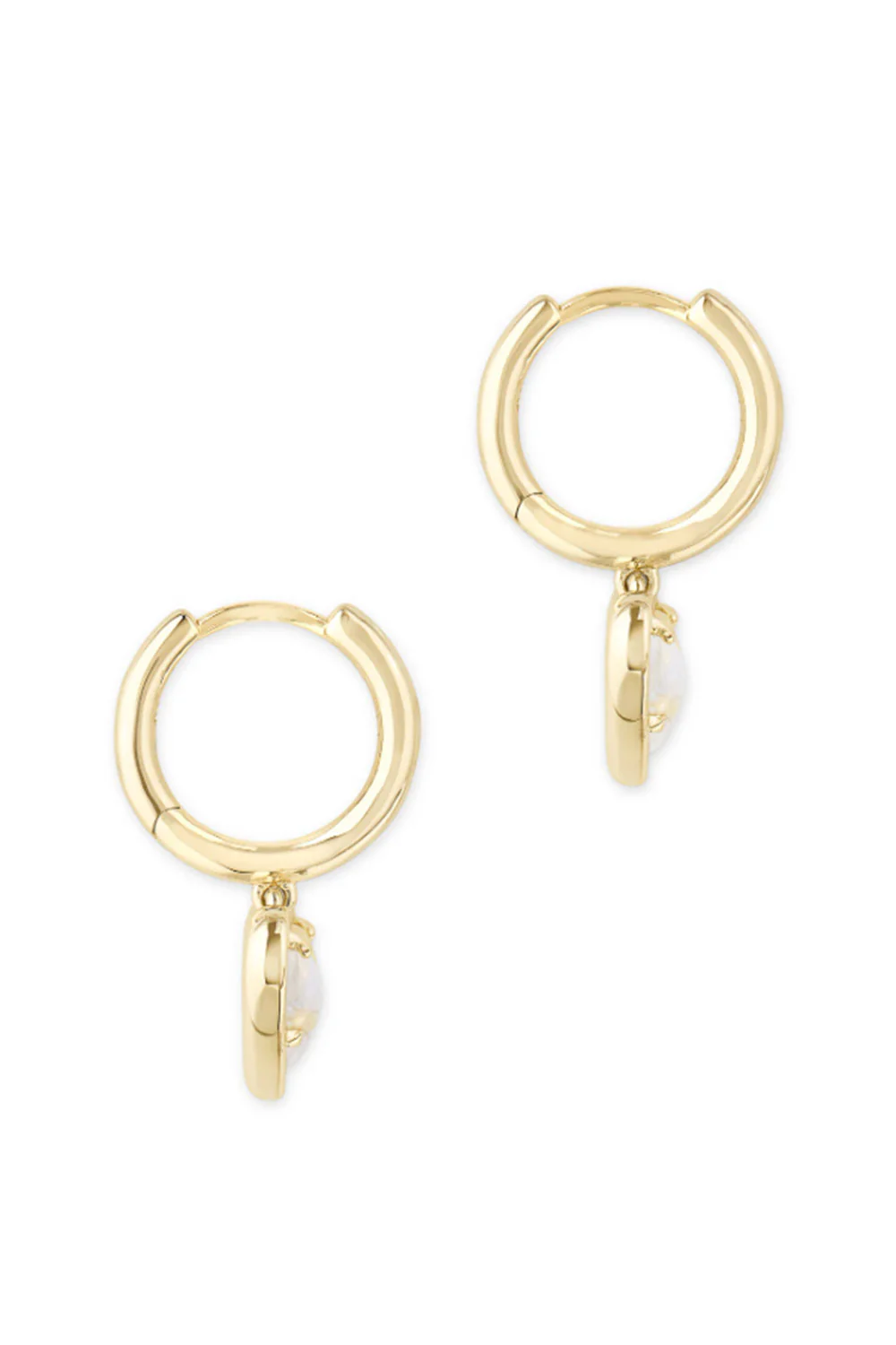 Kendra Scott Ari Heart Gold Huggie Earrings in Dichroic Glass | 4217710122 - Image 2