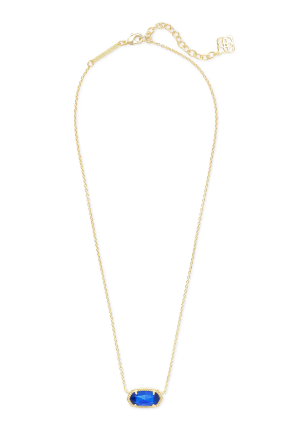 Kendra Scott Elisa Gold Pendant Necklace in Cobalt Cat’s Eye | 4217713811 - Image 3