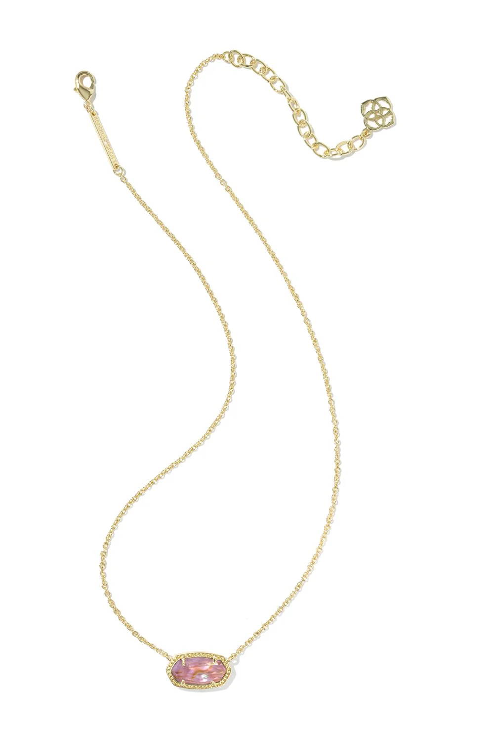 Kendra Scott Elisa Gold Pendant Necklace in Light Mauve Illusion | 9608898734 - Image 2