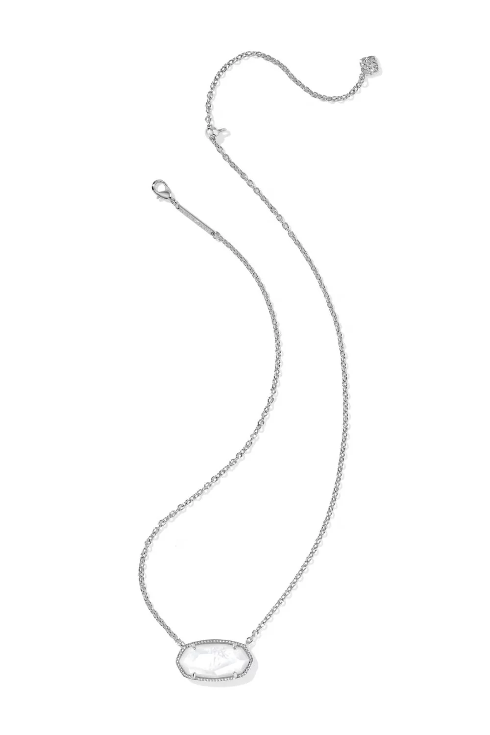 Kendra Scott Elisa Ivory Short Pendant Necklace in Rhodium | 4217715820