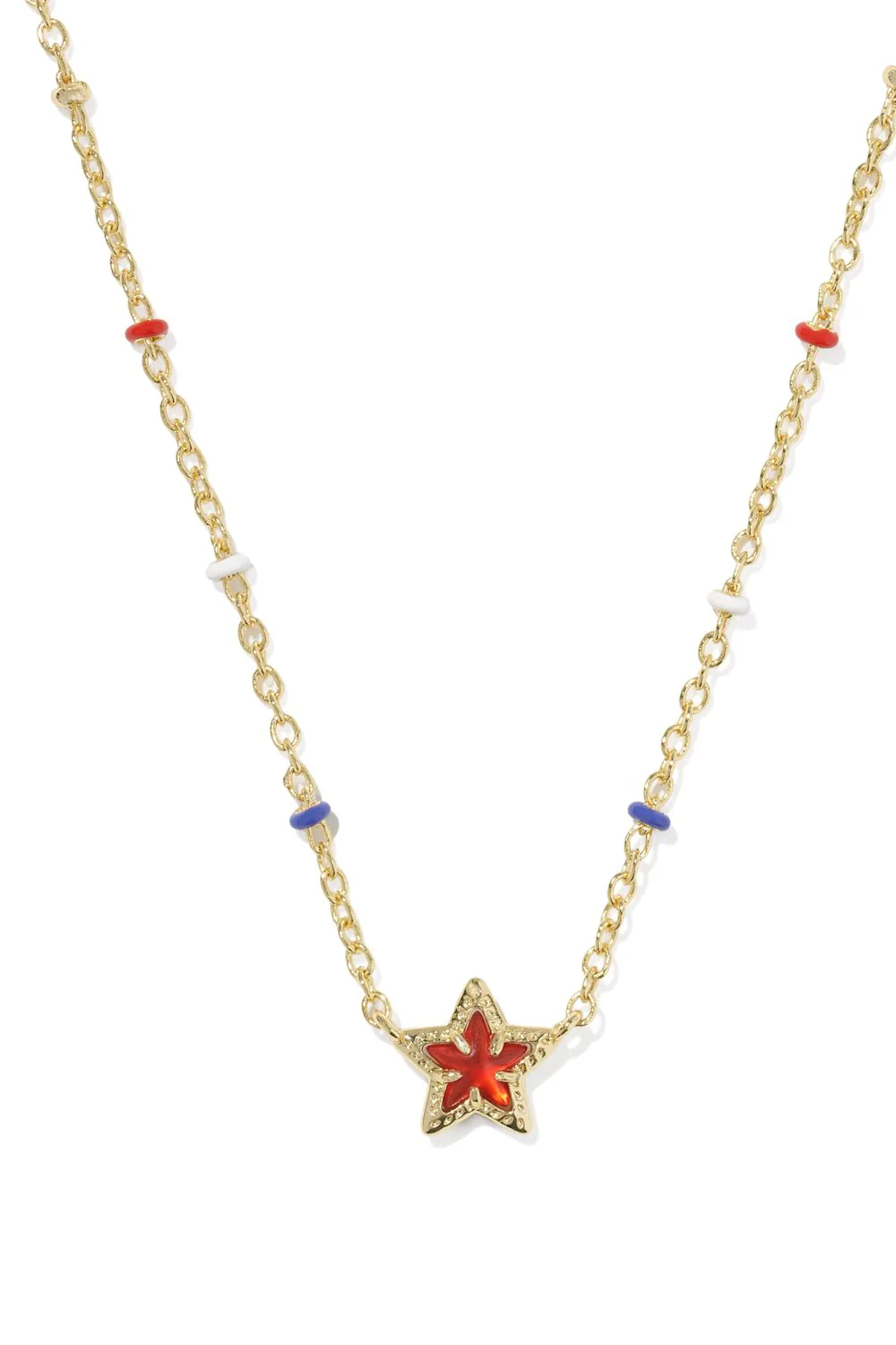 Kendra Scott Mini Cassidy Star Gold Pendant Necklace in Red Illusion | 9608888241