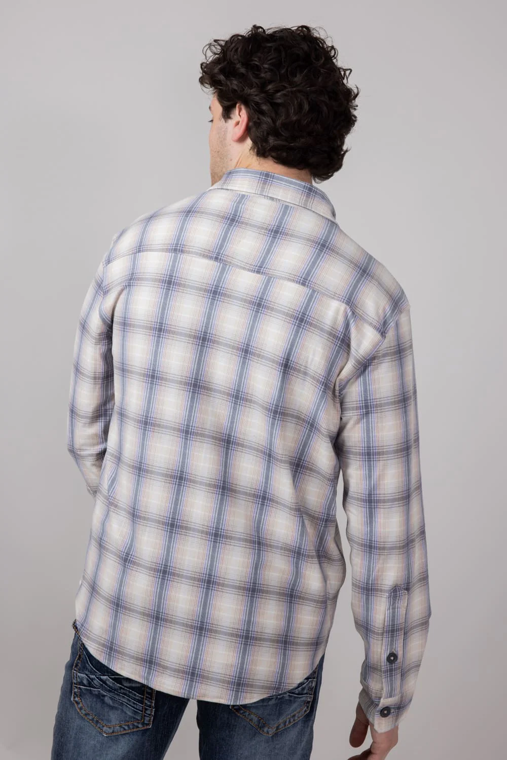 Hallstatt Knit Button Up Flannel Shirt for Men in Sand | HK033-SAND - Image 2