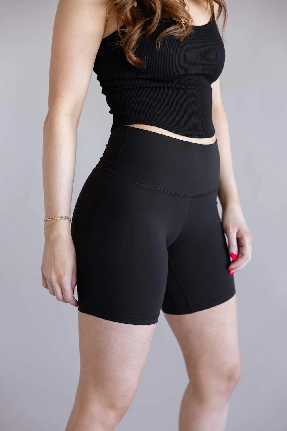 Love Tree Biker Shorts for Women in Black | 60137PN-BLACK
