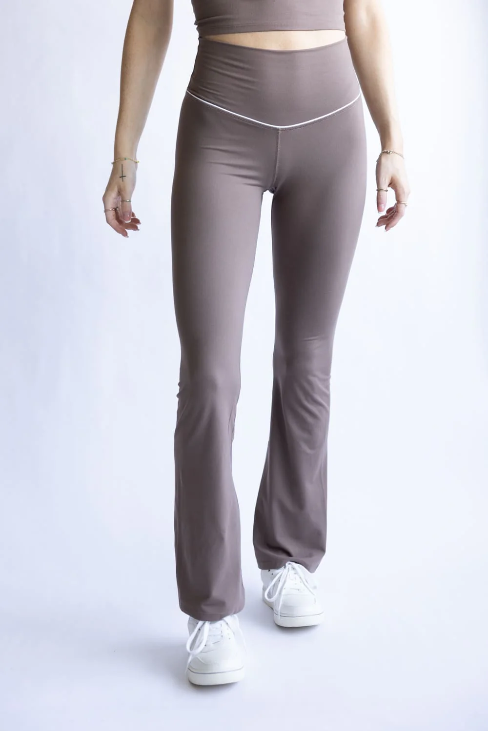 Love Tree Piping Detail Flare Leggings for Women