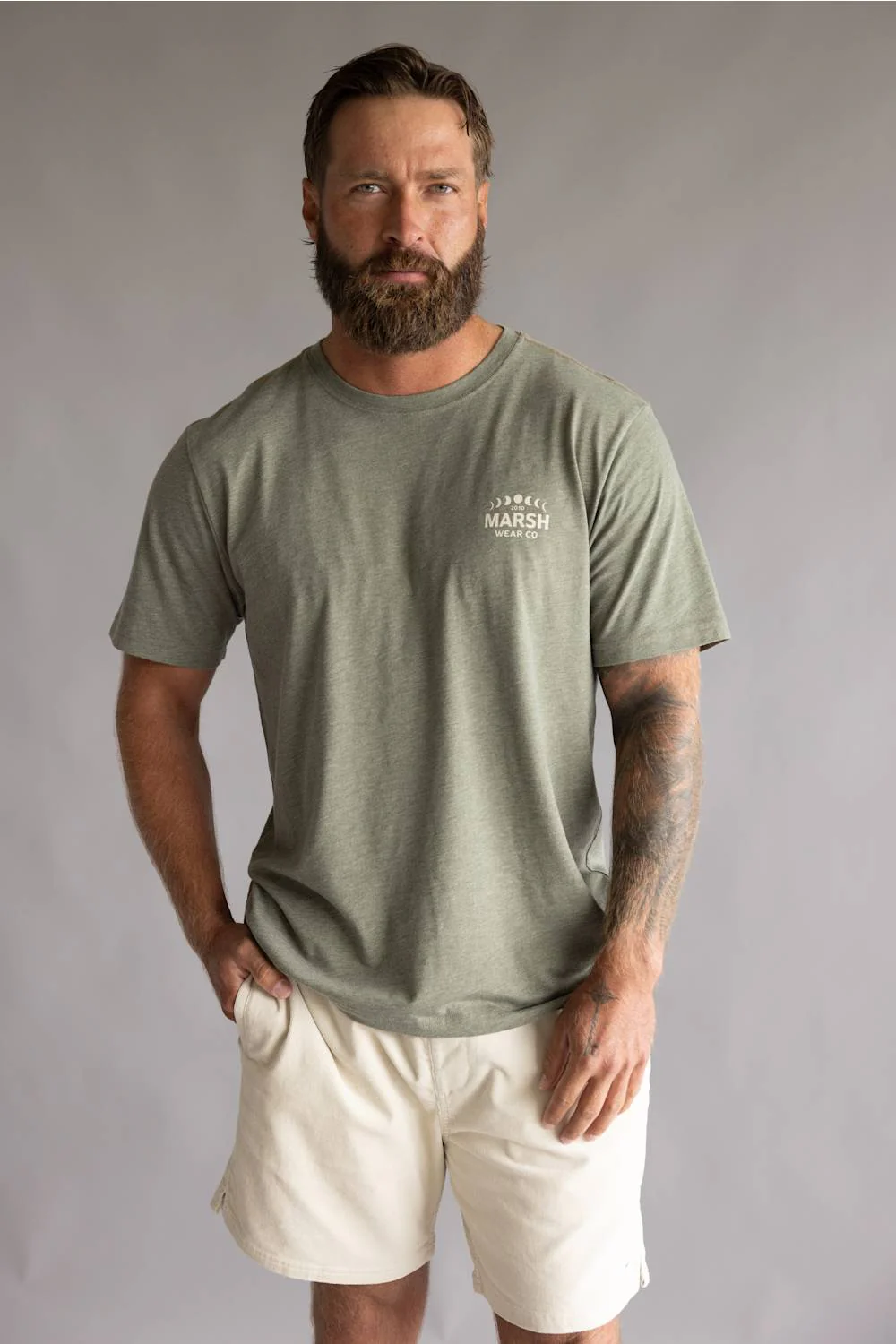 Marsh Wear Lunar T-Shirt for Men in Fossil Heather | MWT3096-FOSSIL HEATHER - Image 5