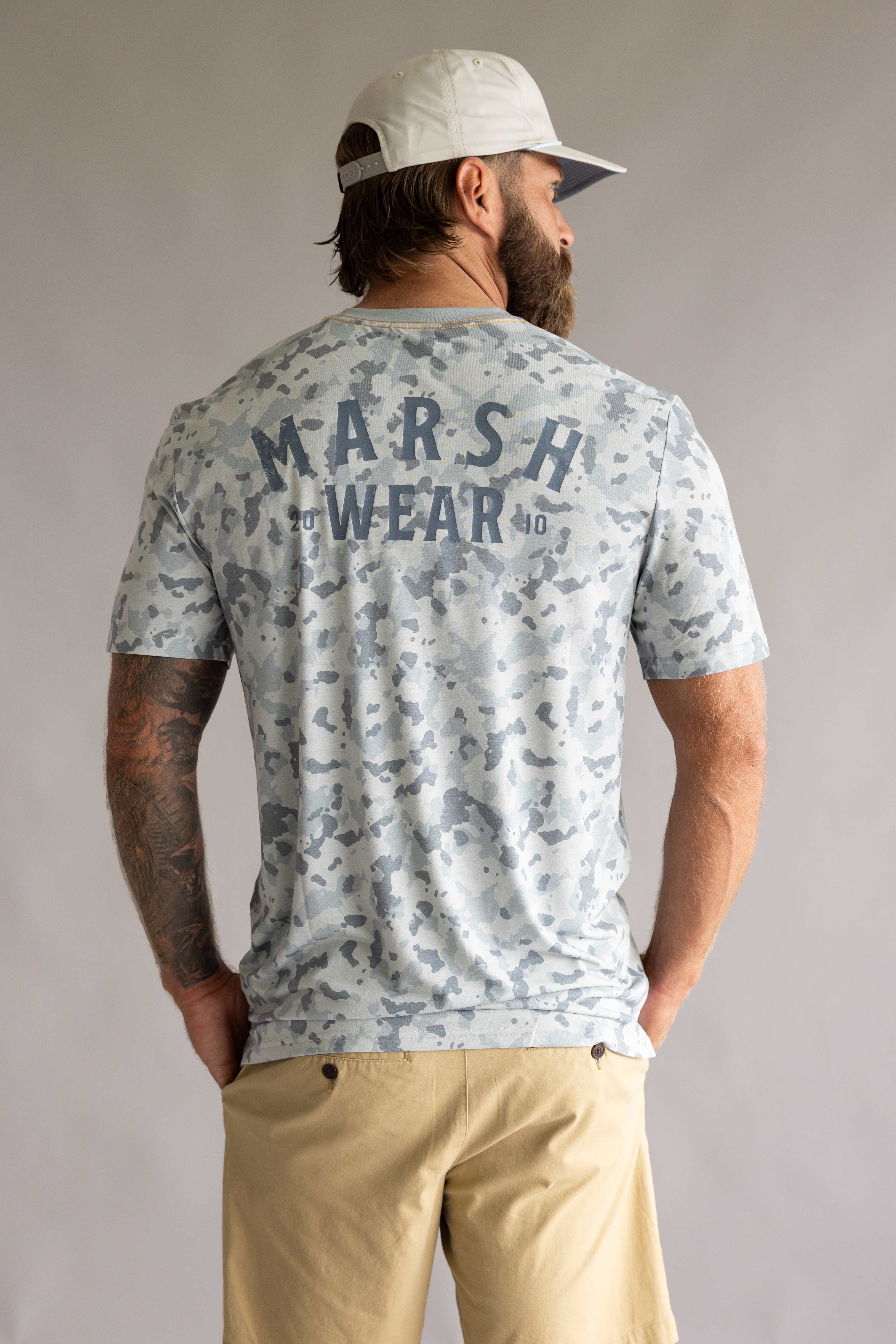 Marsh Wear Stackhouse Hagood T-Shirt for Men in Granite Camo | MWK1016-GRANITE FOXHOLE CAMO - Image 4