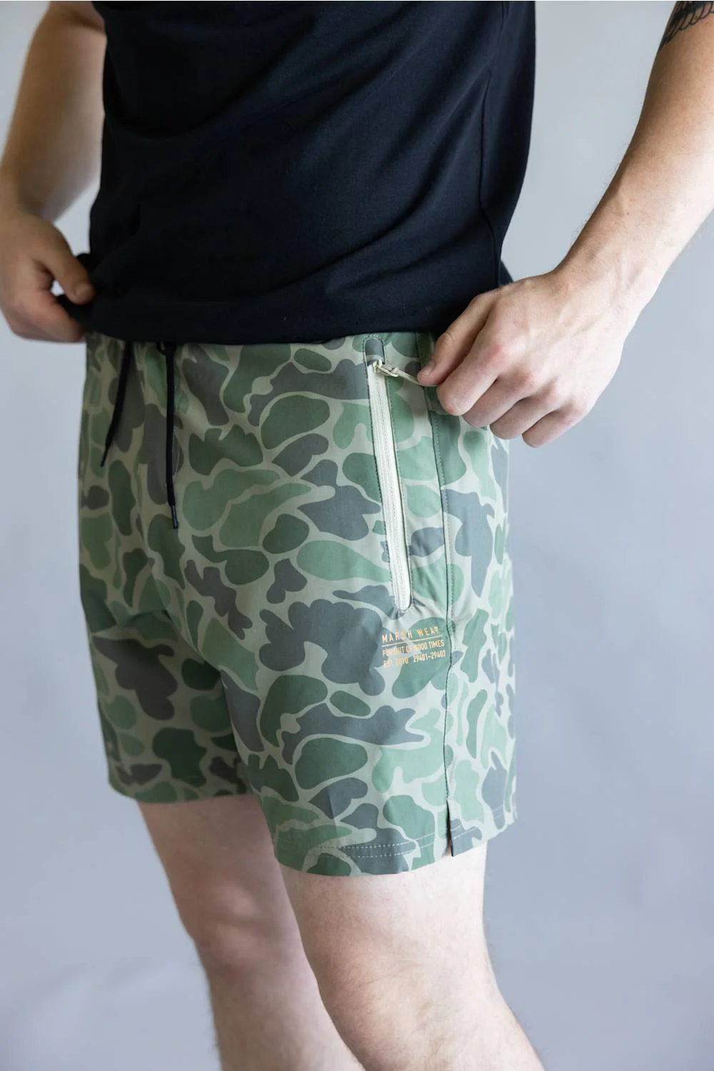Marsh Wear TideLock 7.5” Boardshorts for Men in Green Mallard Camo | MWS5018-GREEN MALLARD CAMO - Image 2