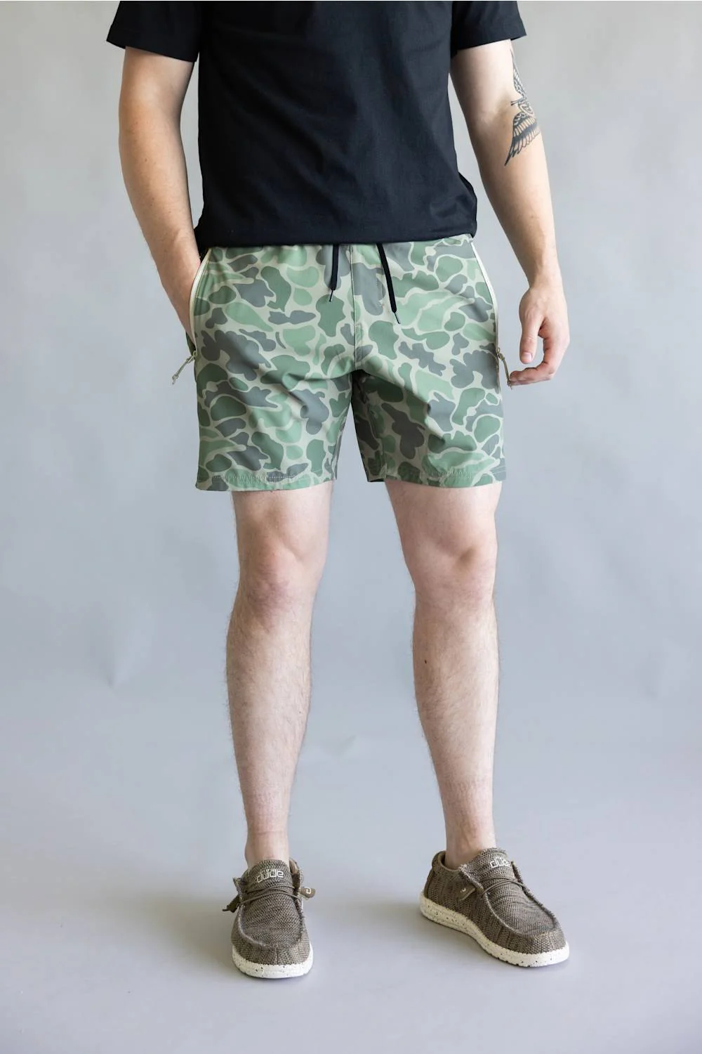 Marsh Wear TideLock 7.5” Boardshorts for Men in Green Mallard Camo | MWS5018-GREEN MALLARD CAMO - Image 4