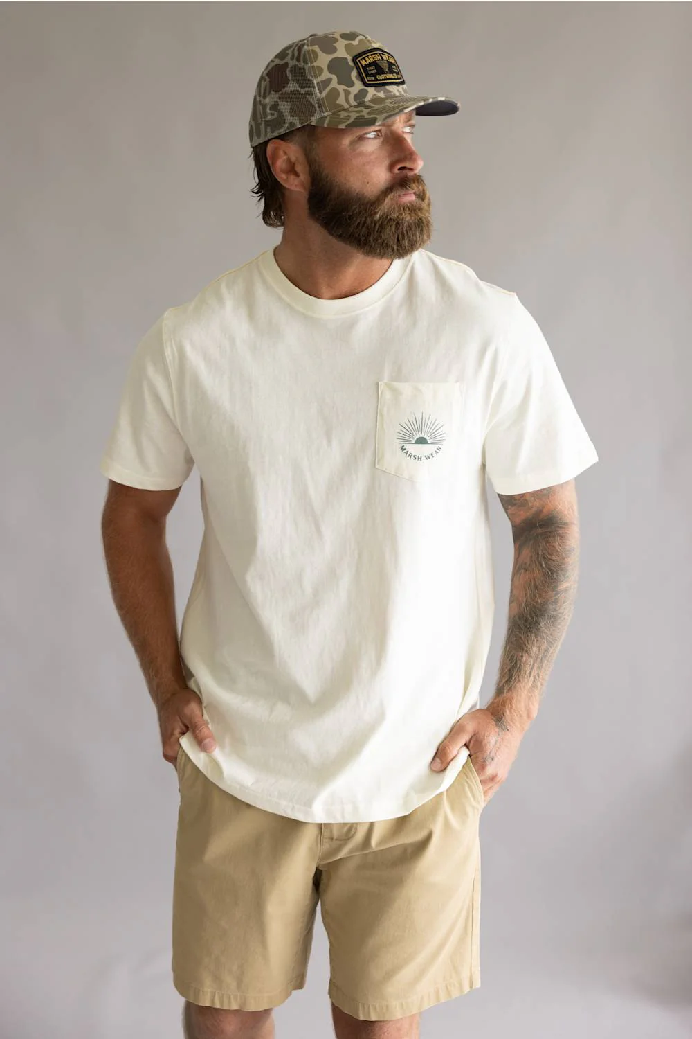 Marsh Wear Tidelock T-Shirt for Men in Antique White | MWT1106-VINTAGE WHITE - Image 2