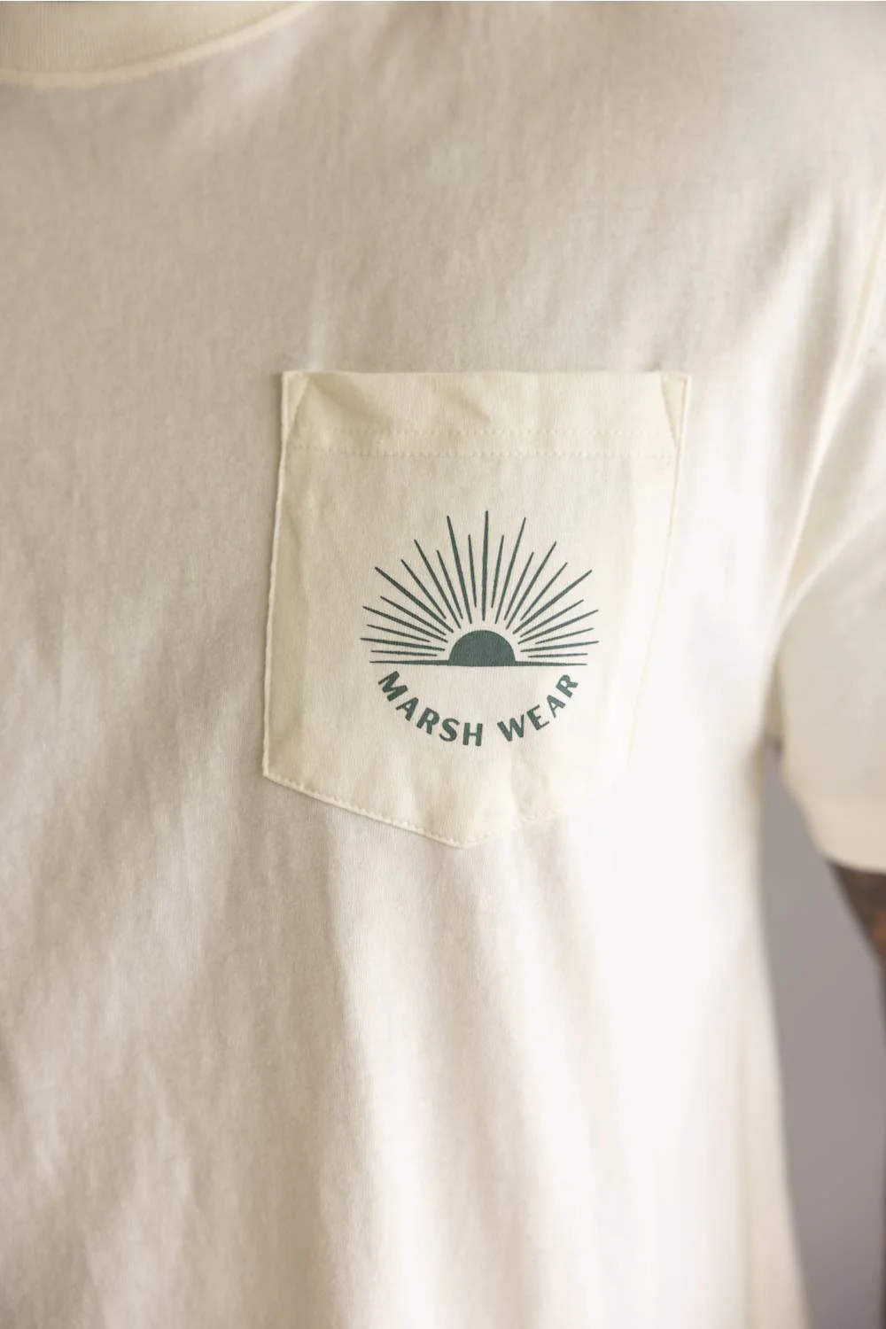 Marsh Wear Tidelock T-Shirt for Men in Antique White | MWT1106-VINTAGE WHITE - Image 4