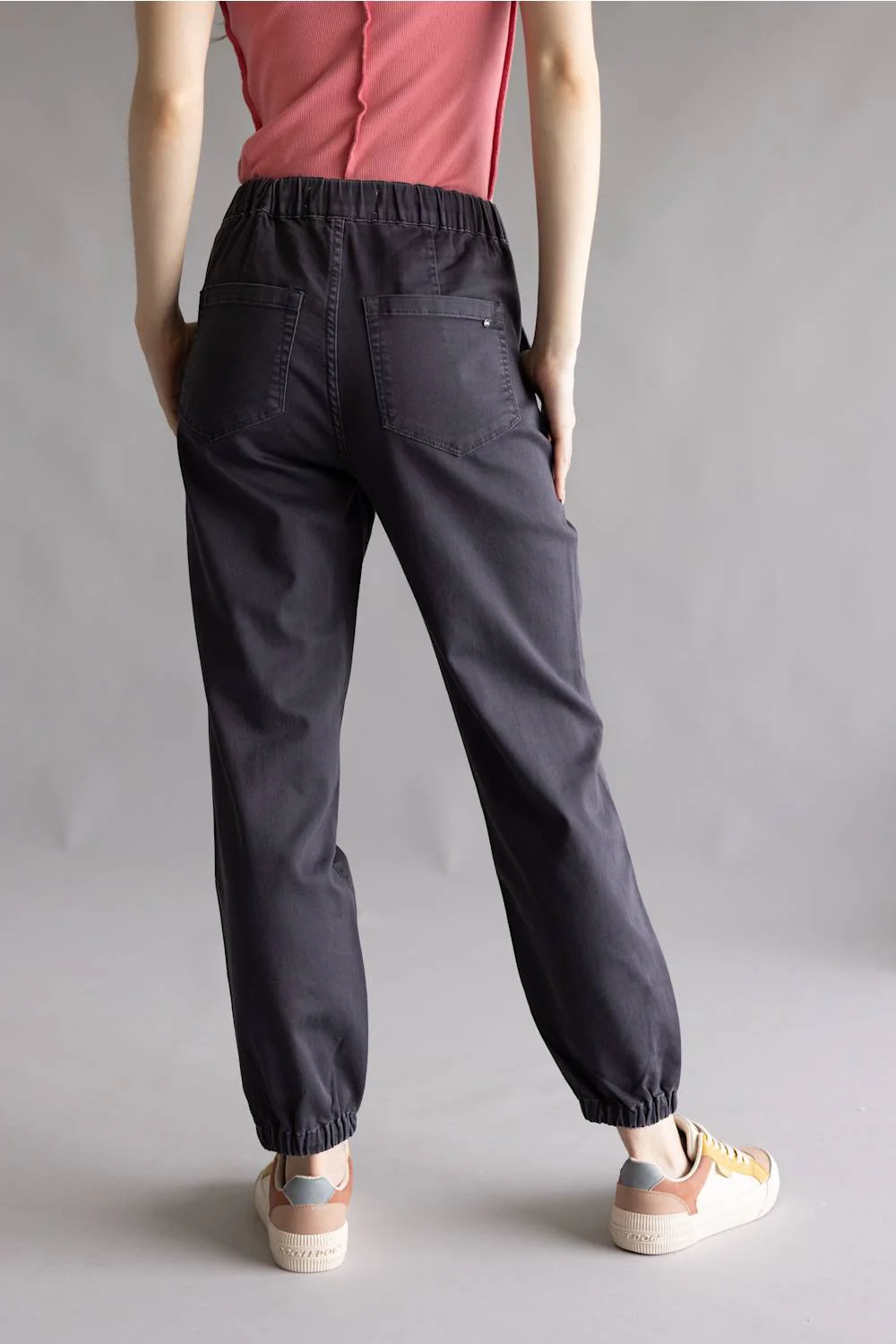 Mica Cropped Jogger Pants for Women in Black | MDP-G3164AG-HRBLACK - Image 3