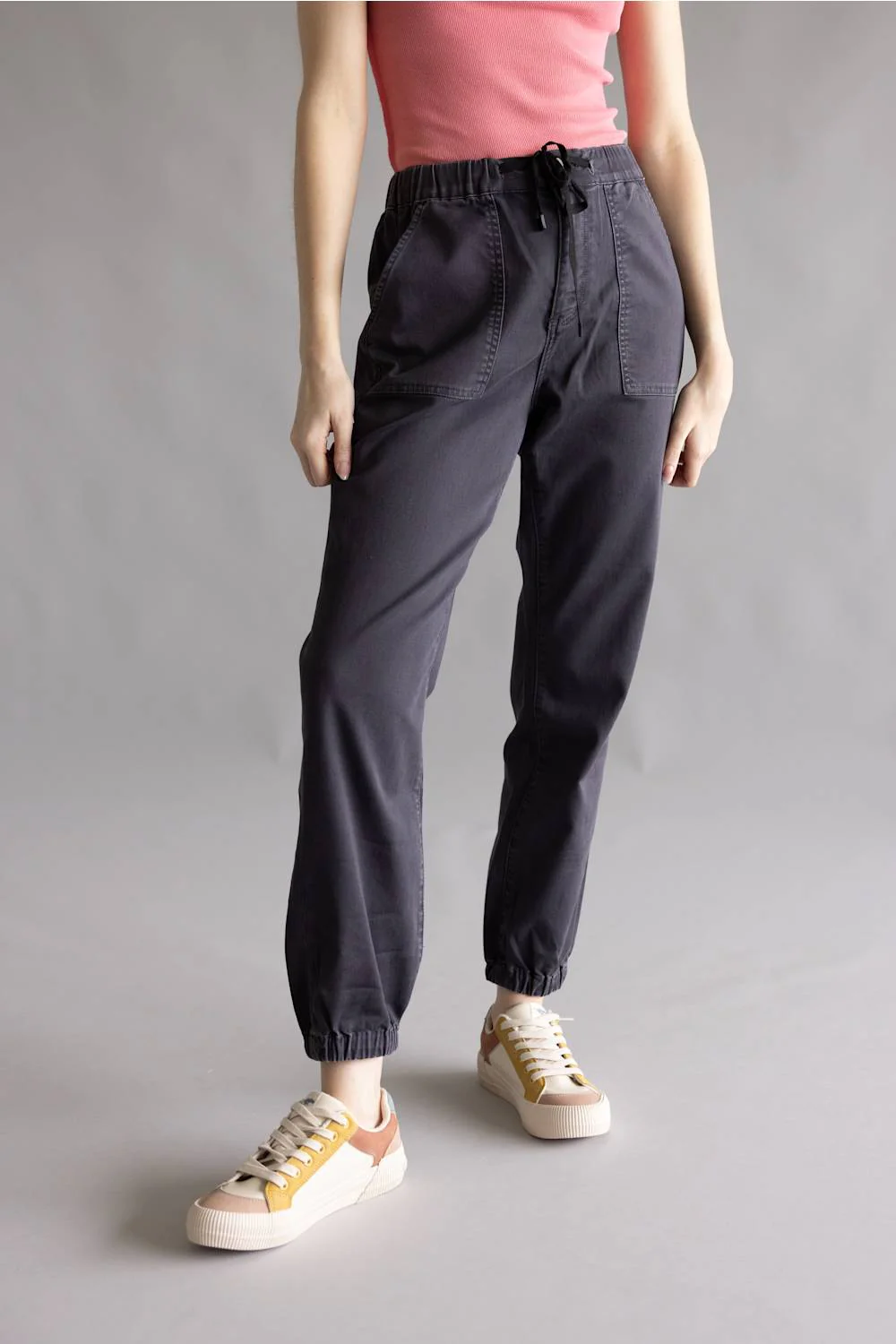 Mica Cropped Jogger Pants for Women in Black | MDP-G3164AG-HRBLACK - Image 4