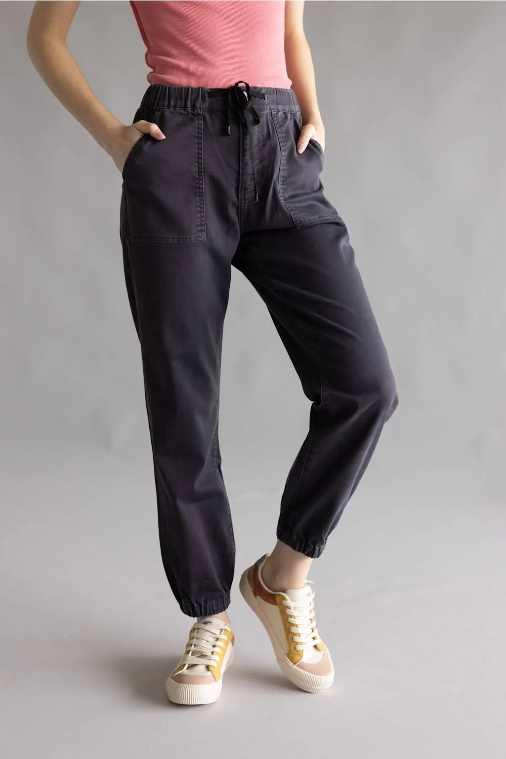 Mica Cropped Jogger Pants for Women in Black | MDP-G3164AG-HRBLACK - Image 5