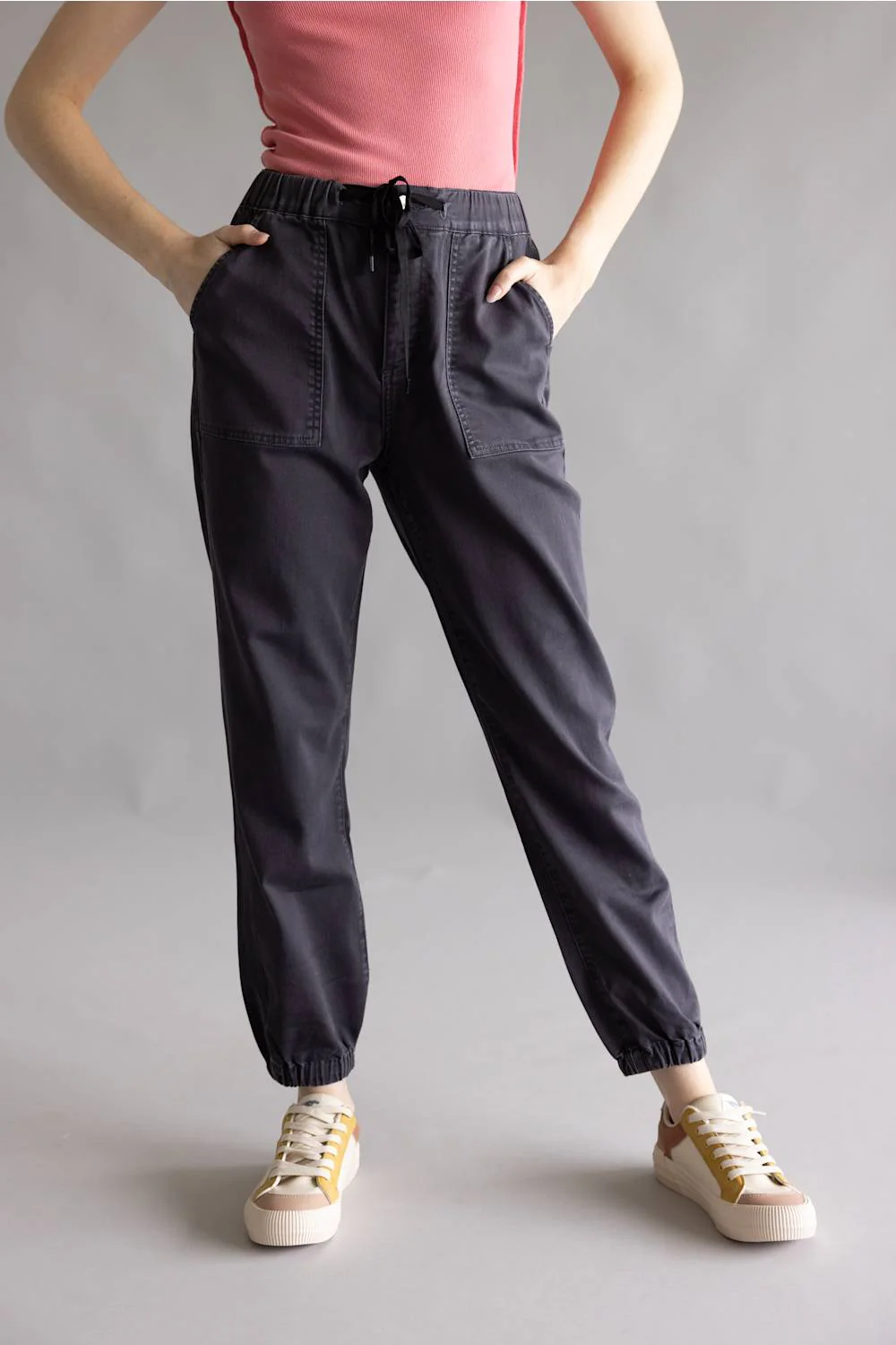 Mica Cropped Jogger Pants for Women in Black | MDP-G3164AG-HRBLACK - Image 6