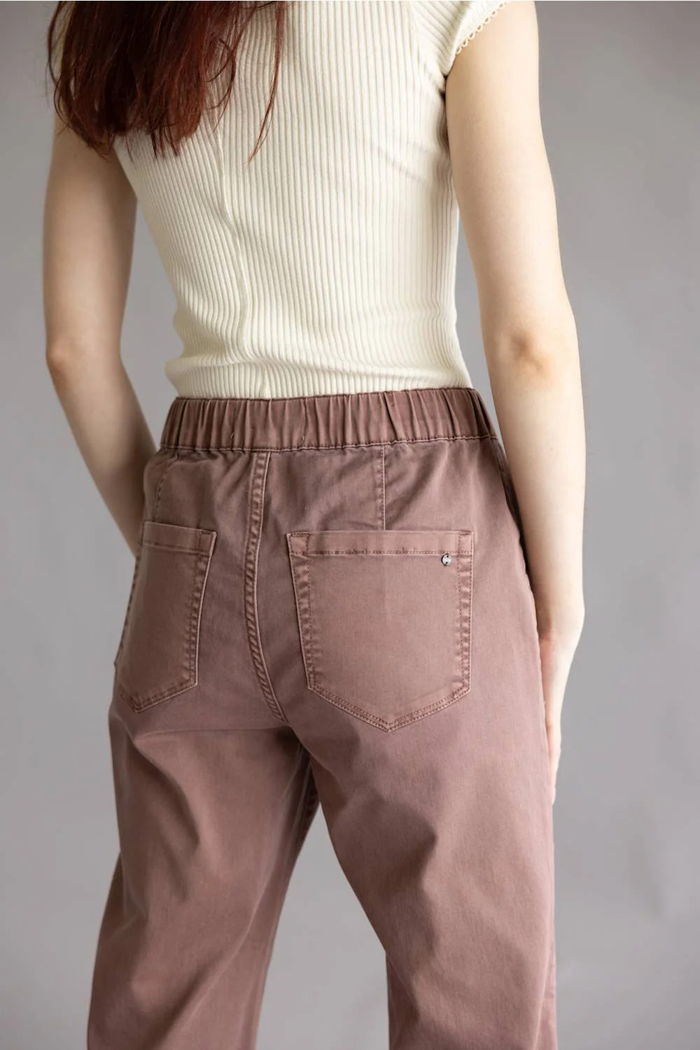 Mica Cropped Jogger Pants for Women in Brown | MDP-G3164AG-HRBROWN - Image 4