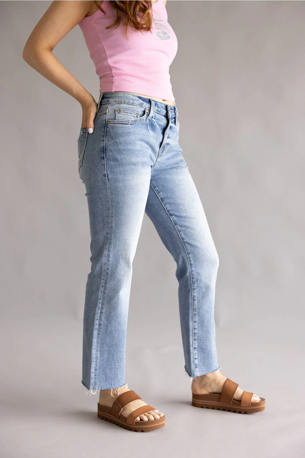 Mica Mid Rise Ankle Straight Jeans for Women | MDP-T3864B - Image 5