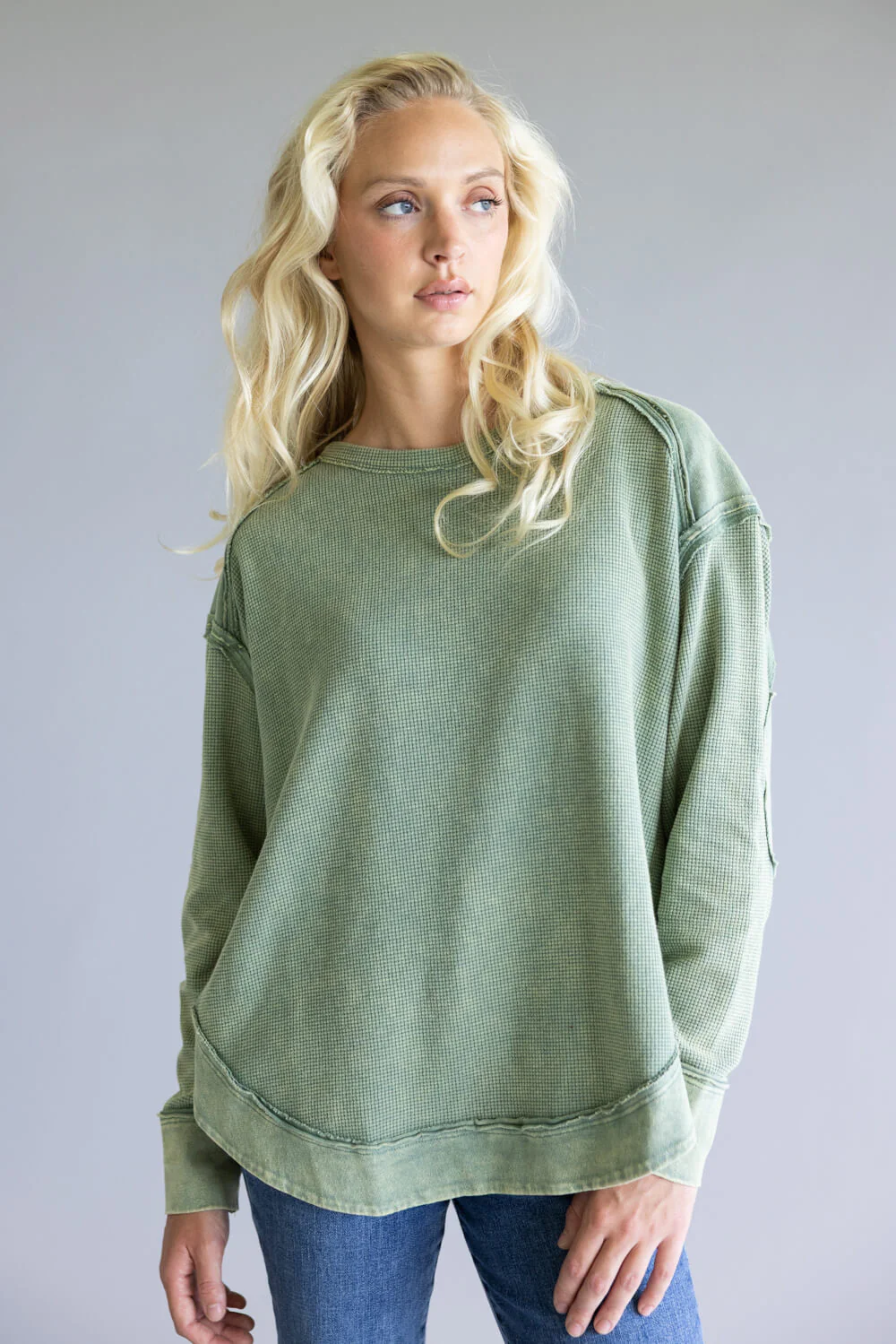Mineral Wash Knit Top for Women - Image 2