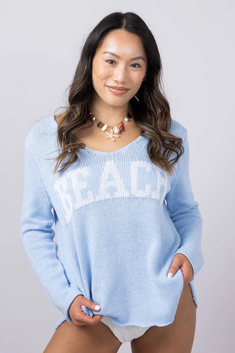 Miracle Beach Lightweight Sweater for Women in Beach Sky | B2501-BEACHSKY