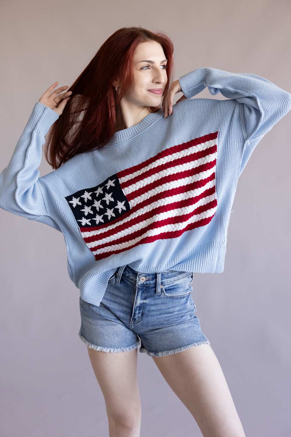 Miracle Knit American Flag Sweater for Women