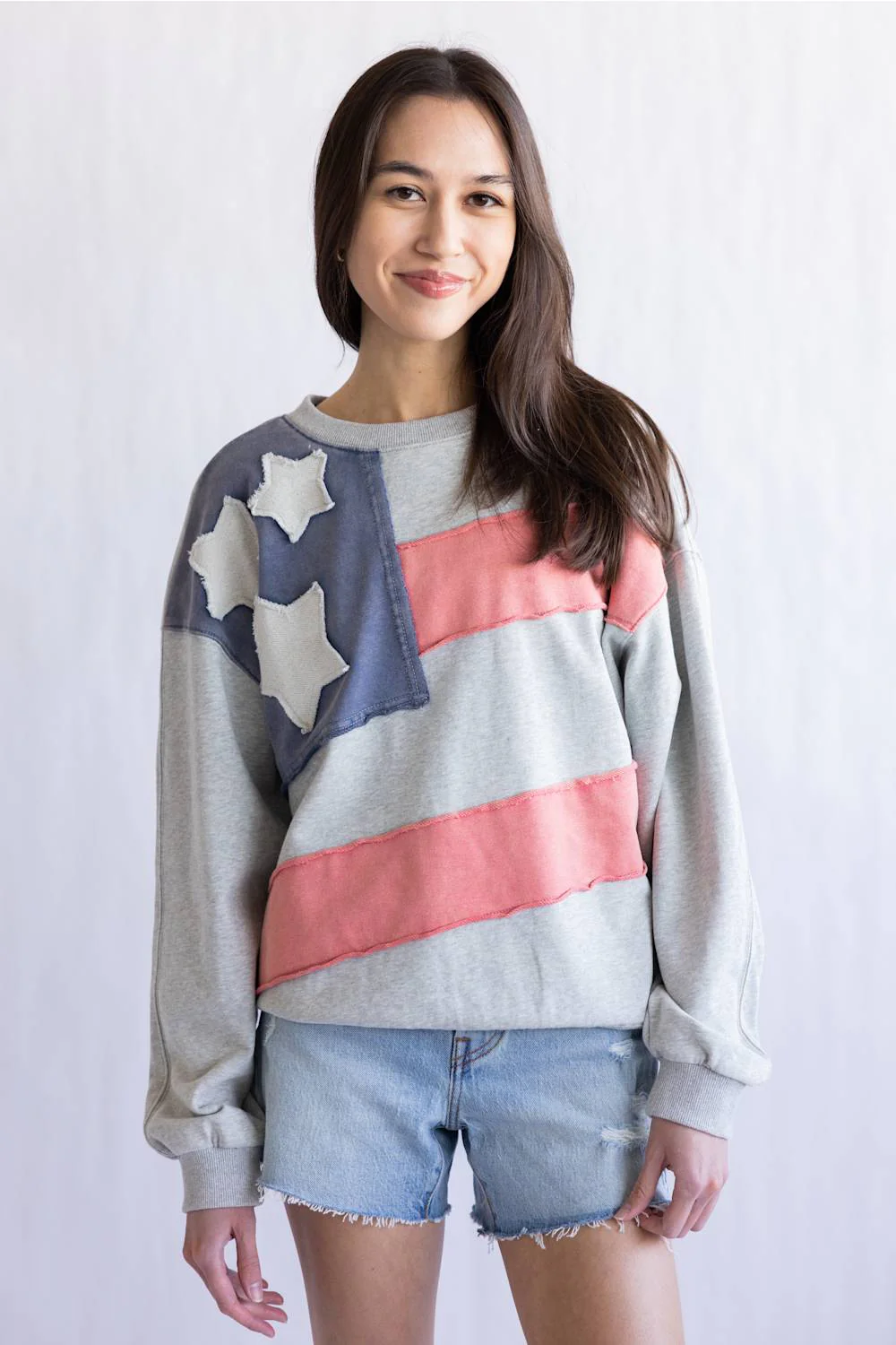 Mittoshop Flag USA Sweatshirt for Women