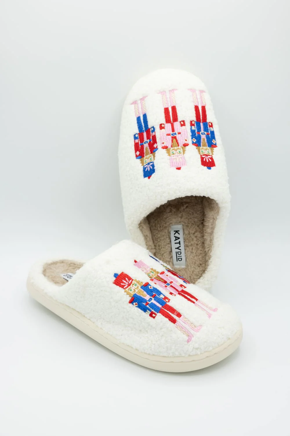 Nutcracker Slippers for Women in White | KDC-SLPR-163-WHT