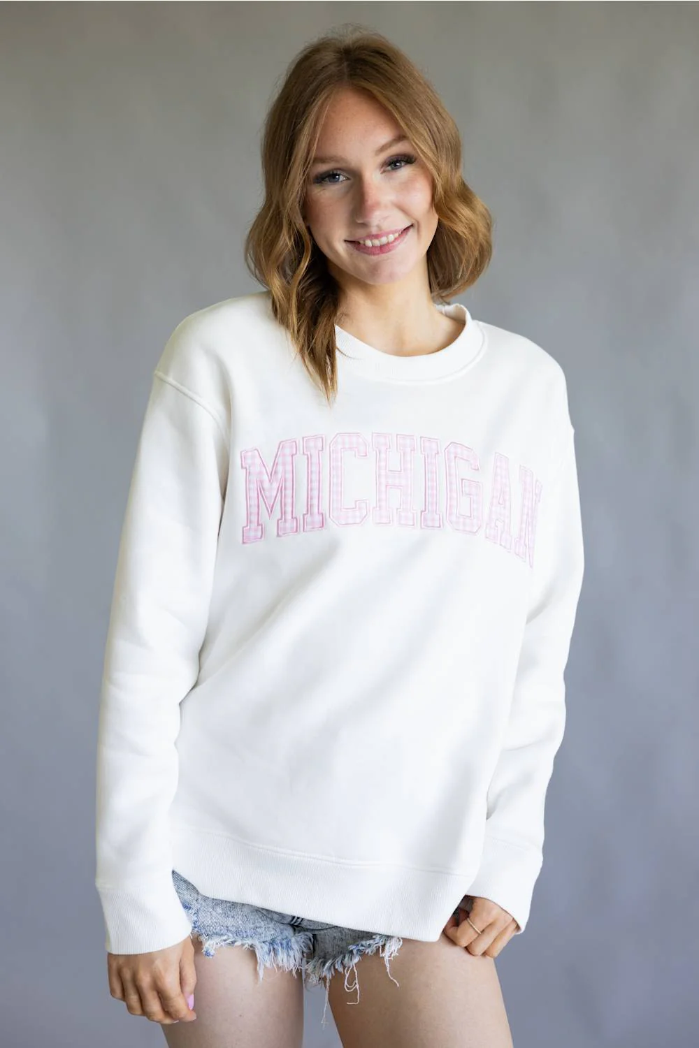 Ocean Drive Michigan Gingham Crewneck for Women - Image 2