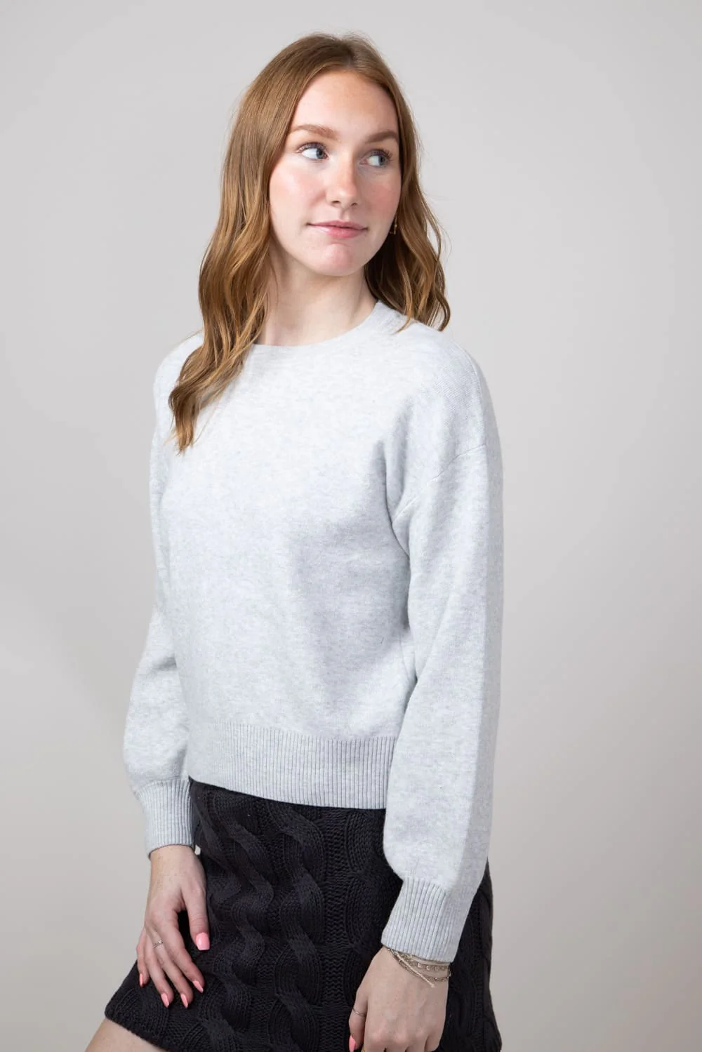 Olive & Oak Crewneck Sweater for Women in Grey | LF3S26354-GRY - Image 4