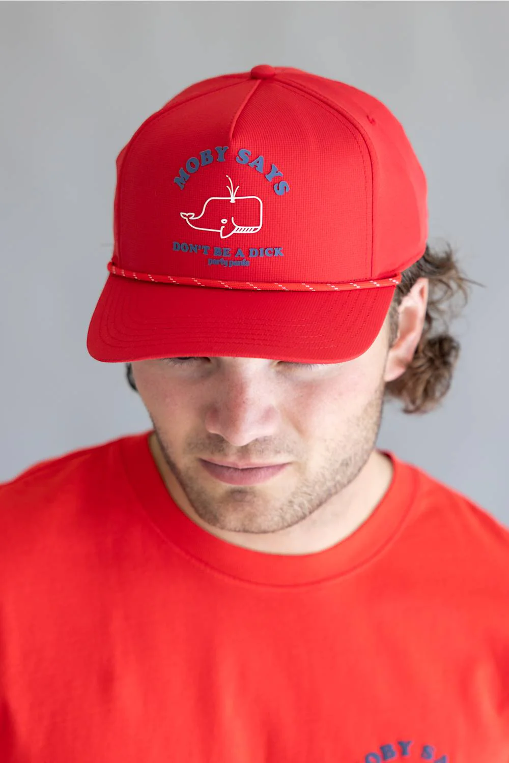 Party Pants Moby Says Snapback Hat for Men in Red | PPH26111-RED - Image 3