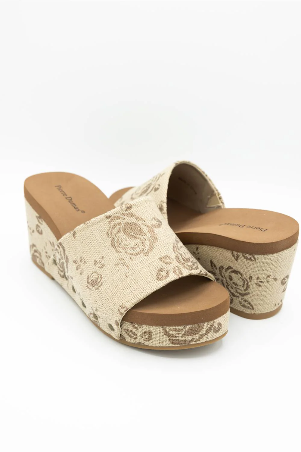 Pierre Dumas Vivian Floral Wedge Sandals for Women in Bronze | 22497-506-BRONZE