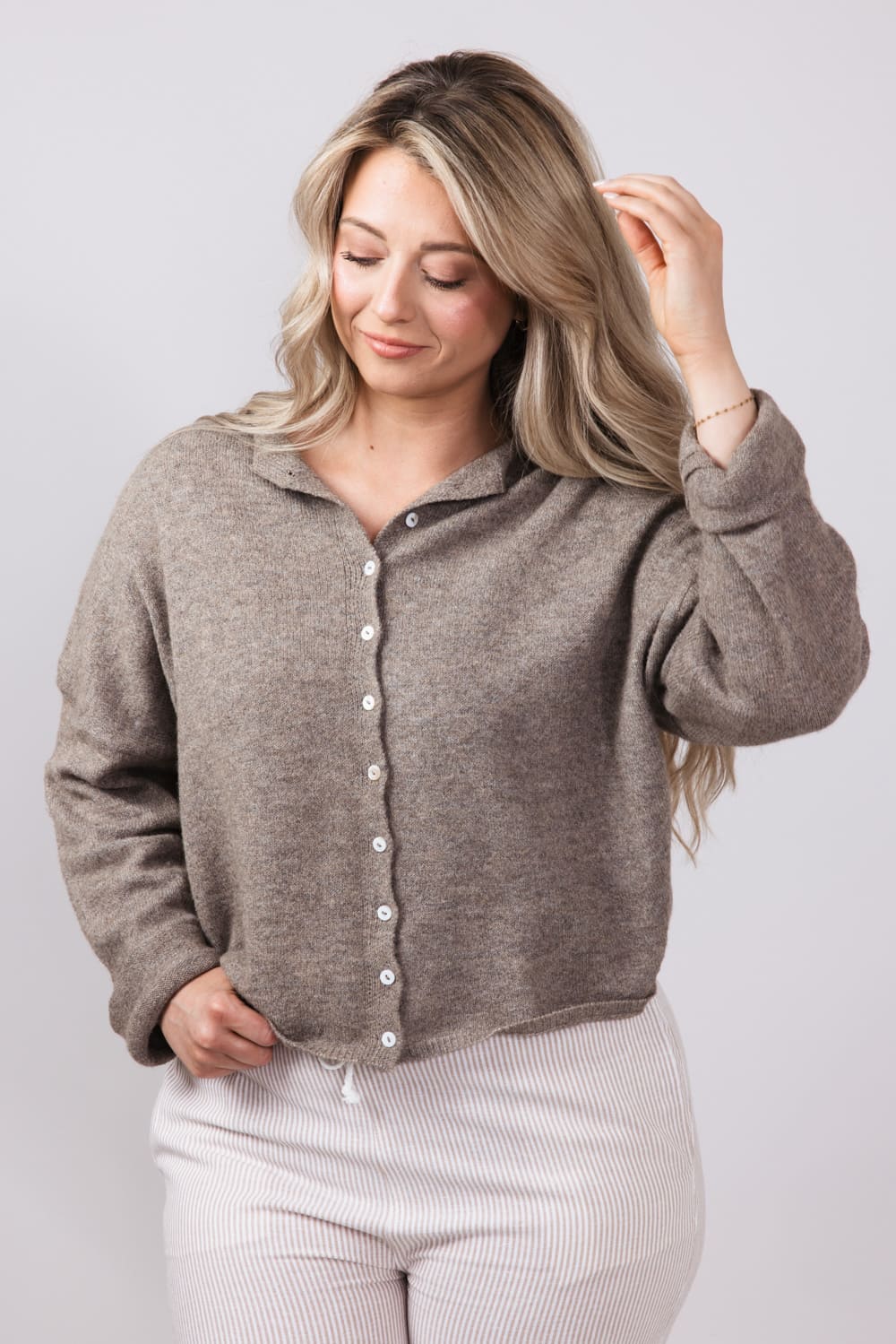 Things Between Piper Cardigan for Women in Mocha | TBW237-G-MOC - Image 2