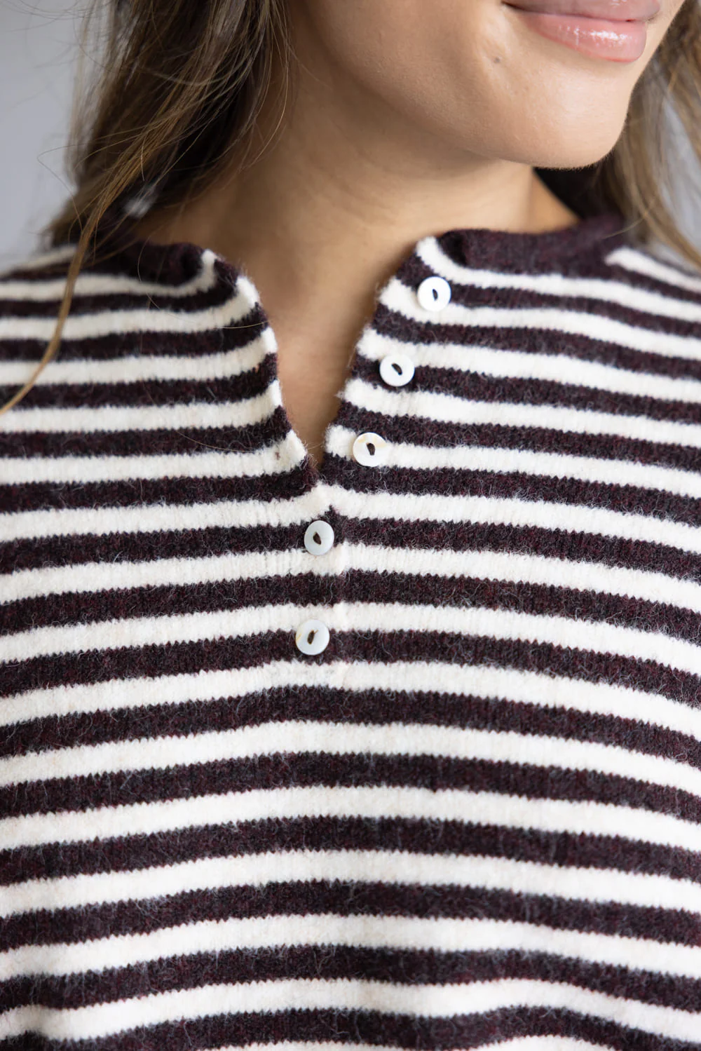 Things Between Piper Henley Shirt for Women in Dark Wine | TBW14174-G-WIN - Image 4