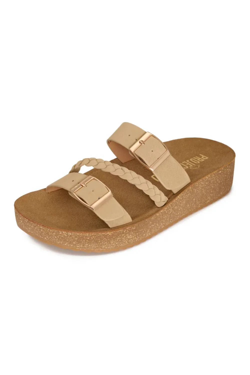 Project Cloud Kauai Platform Sandals for Women in Almond | PCD-103 ALMOND - Image 2
