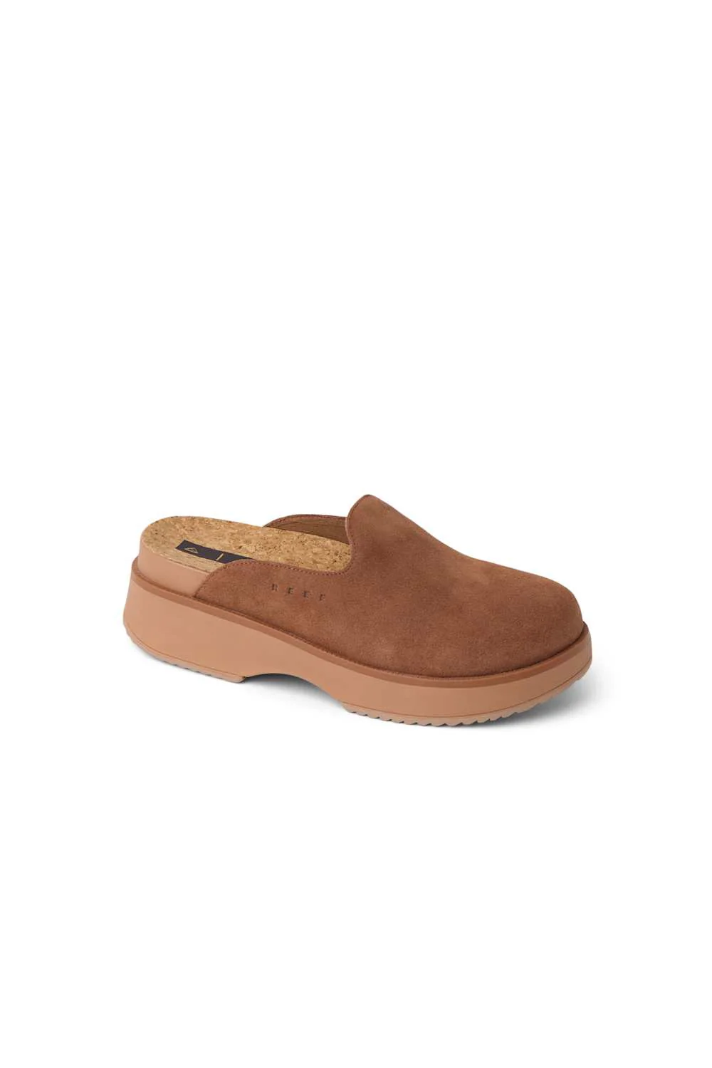 Reef Vista Skye Platform Clogs for Women in Walnut Suede | CJ8748