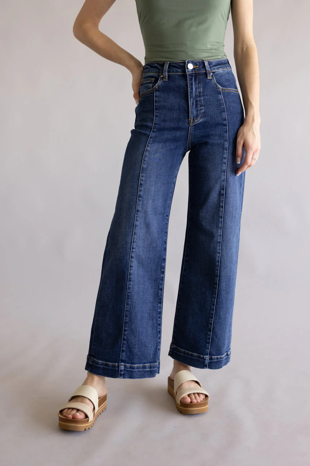 Risen High Rise Trouser Jeans for Women | RDP5687-DK