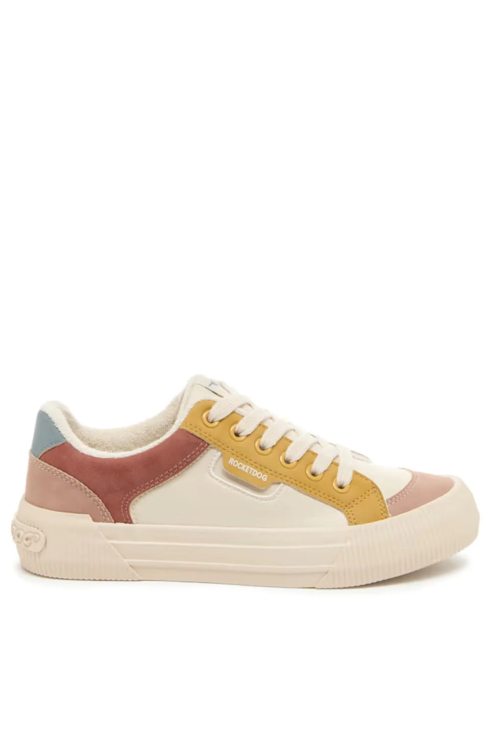 Rocket Dog Cheery Color Block Sneakers for Women in Tan | CHEERYBLOCKED-TAN