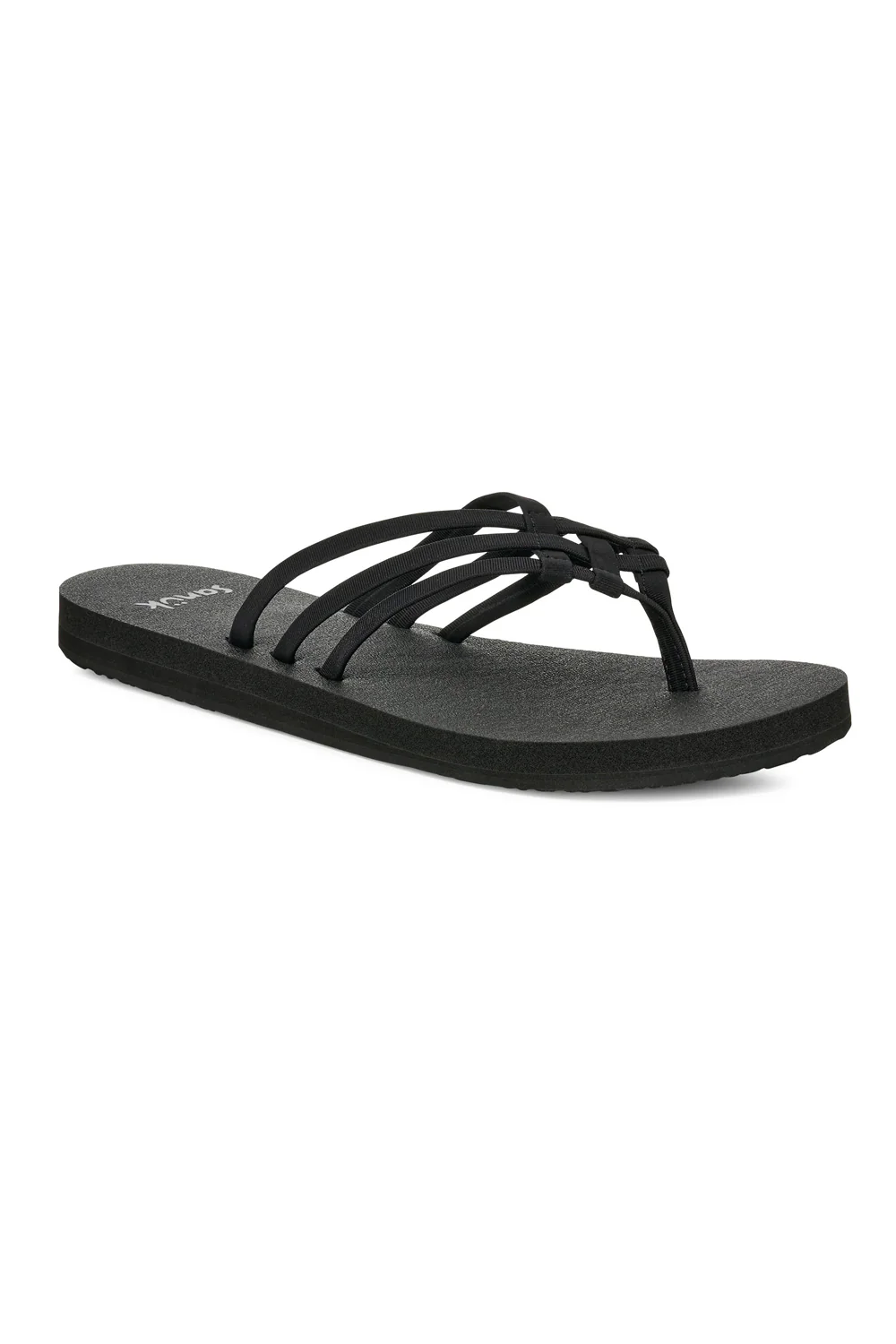 Sanuk Yoga Sandy Flip Flops for Women in Black | 1169691-BLK