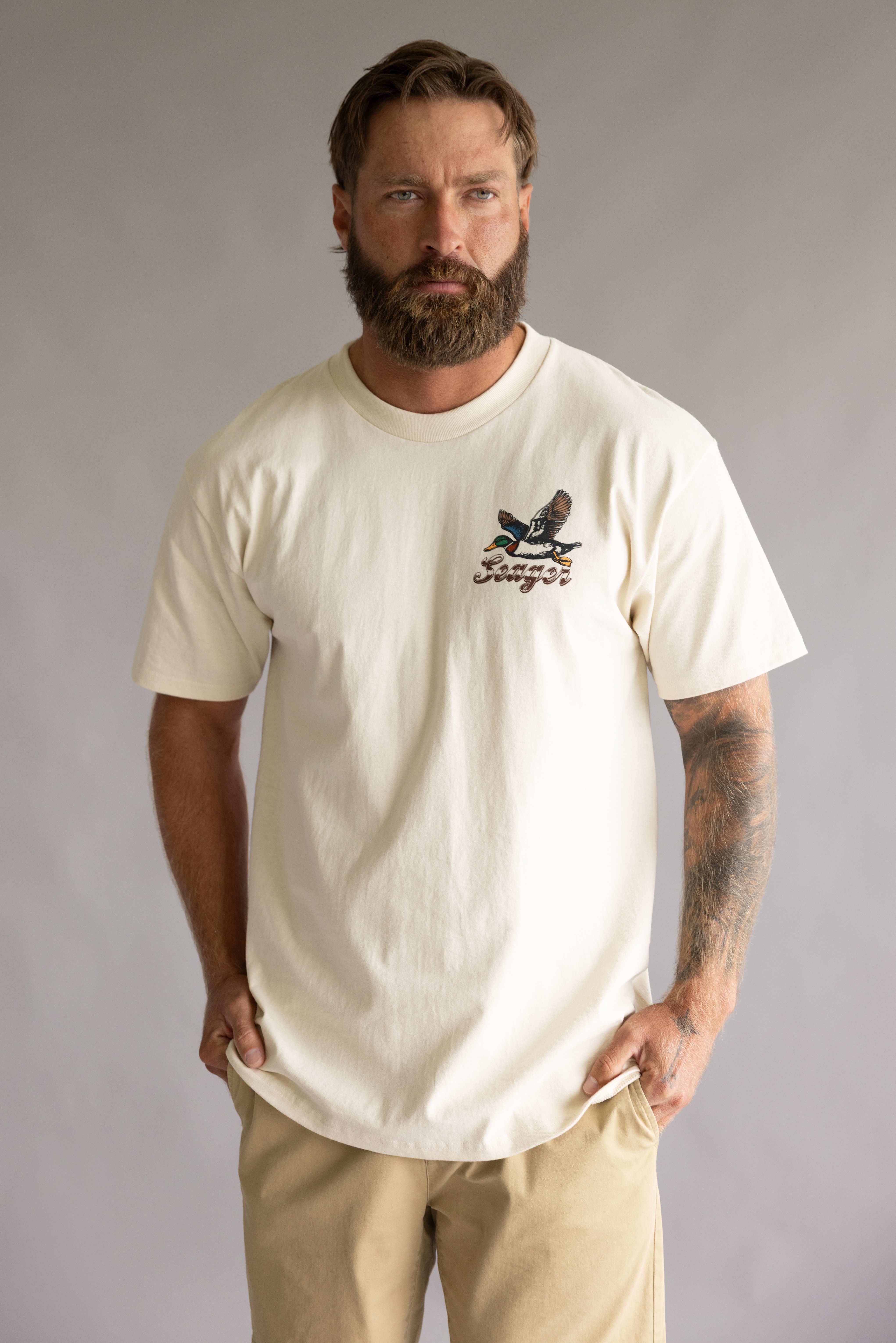 Seager Greenhead T-Shirt for Men in Vintage White | MTSU26GHEDWHT WHITE - Image 2