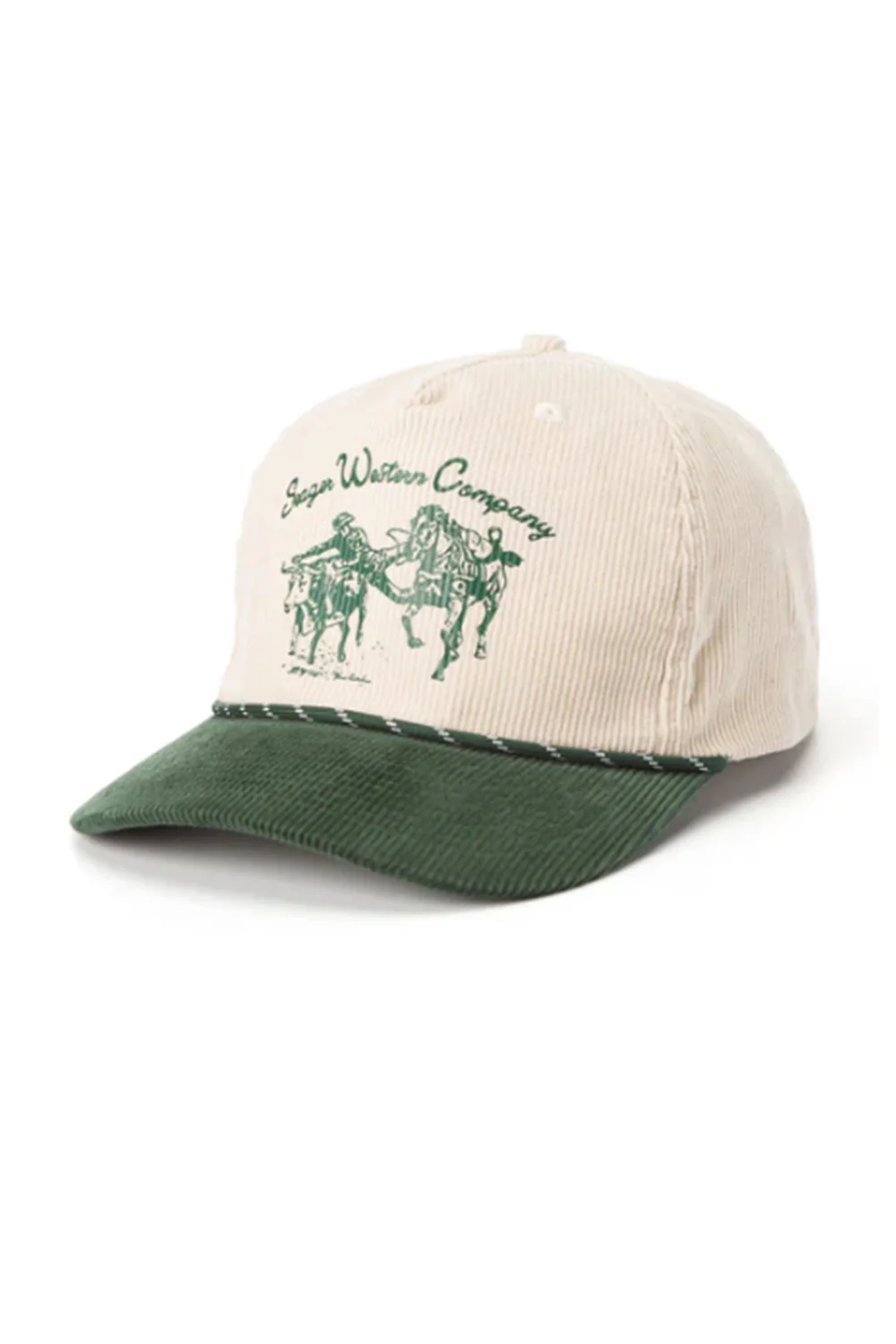 Seager Los Rios Corduroy Snapback Hat for Men in Natural/Green | MHSP24LOSRIGRN-NTRLGREEN