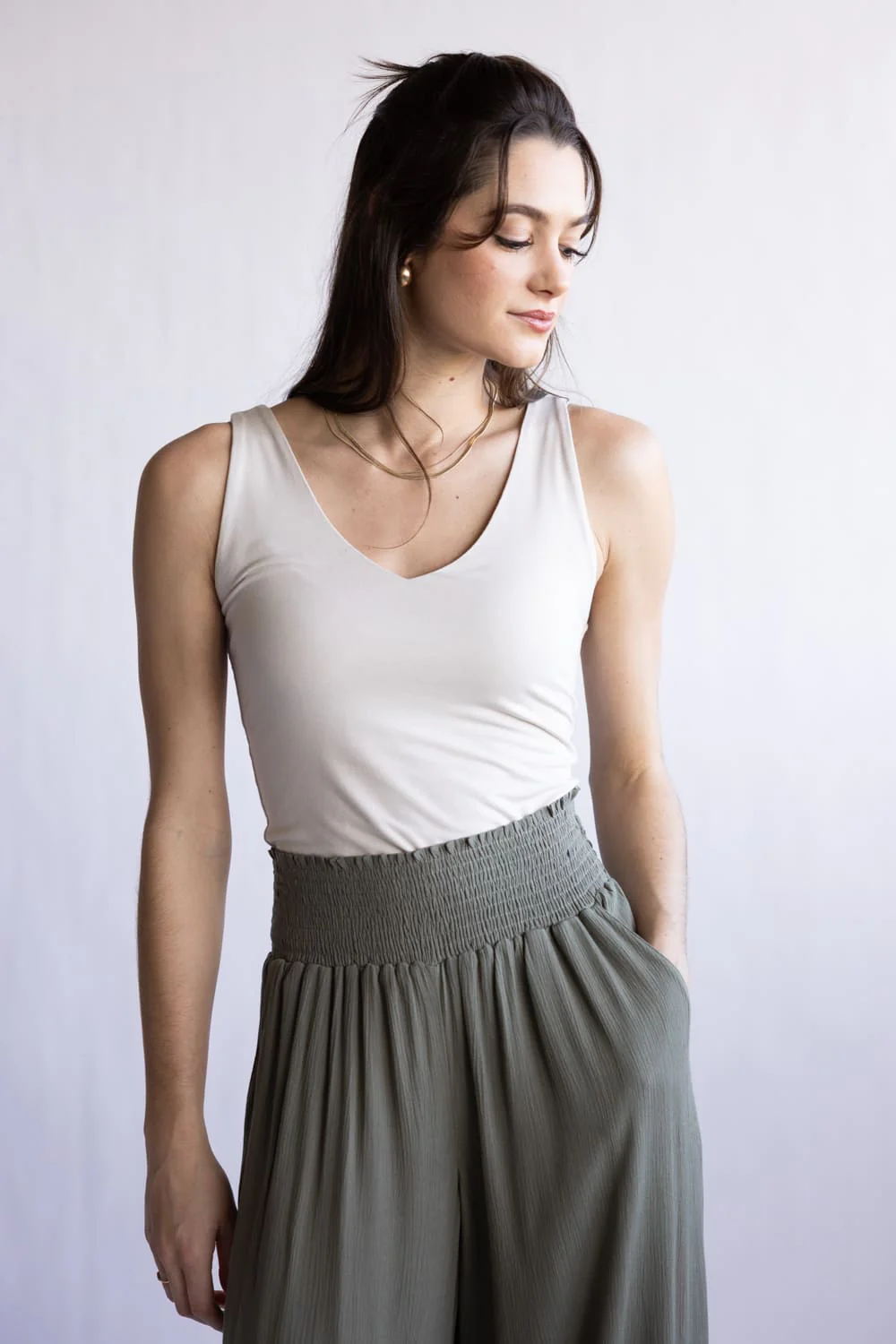Be Cool Seamless Double Layer Knit Basic Tank Top for Women - Image 2