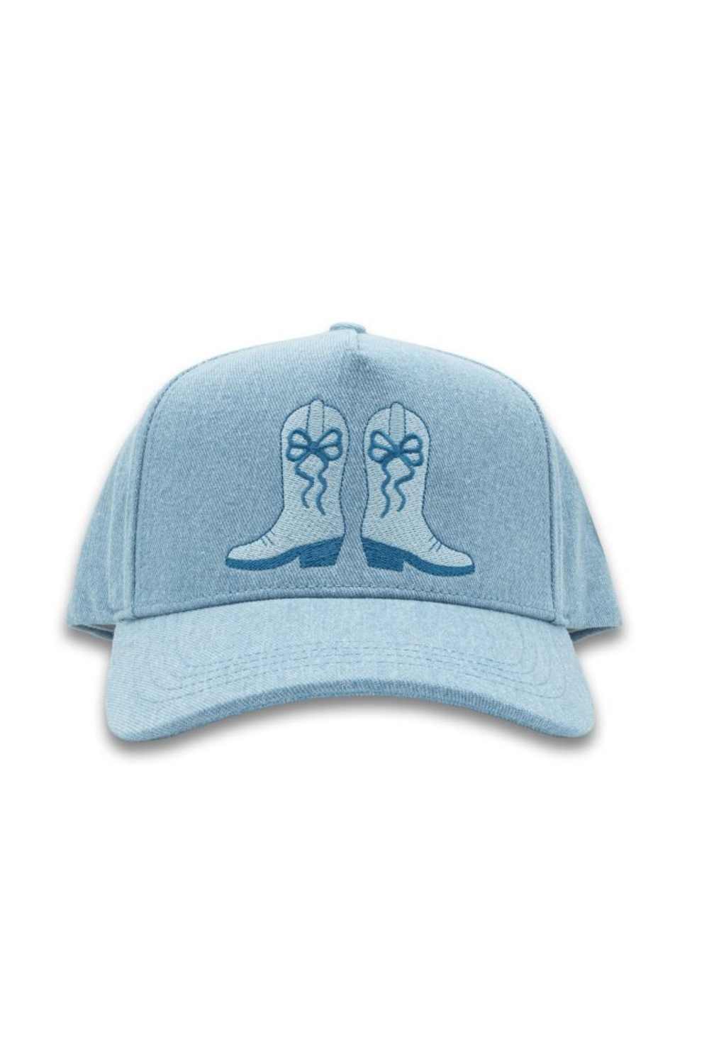 Simply Southern Boots Trucker Hat for Women in Denim | 0126-HAT-BOOTS