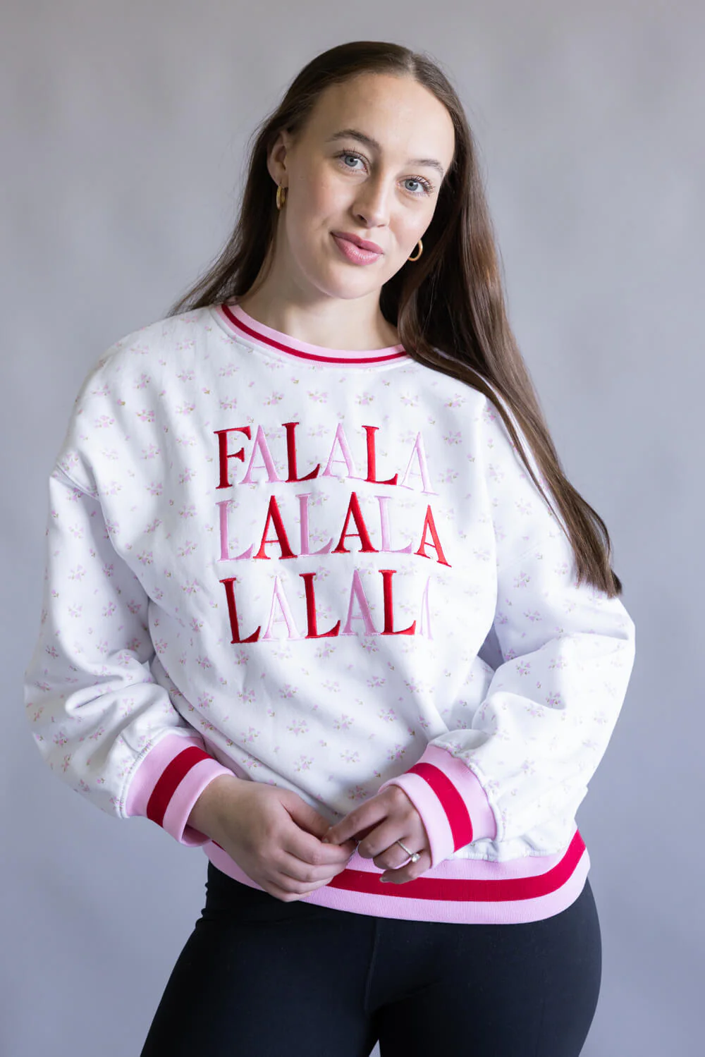 Simply Southern Holiday Varsity Crewneck Sweatshirt for Women