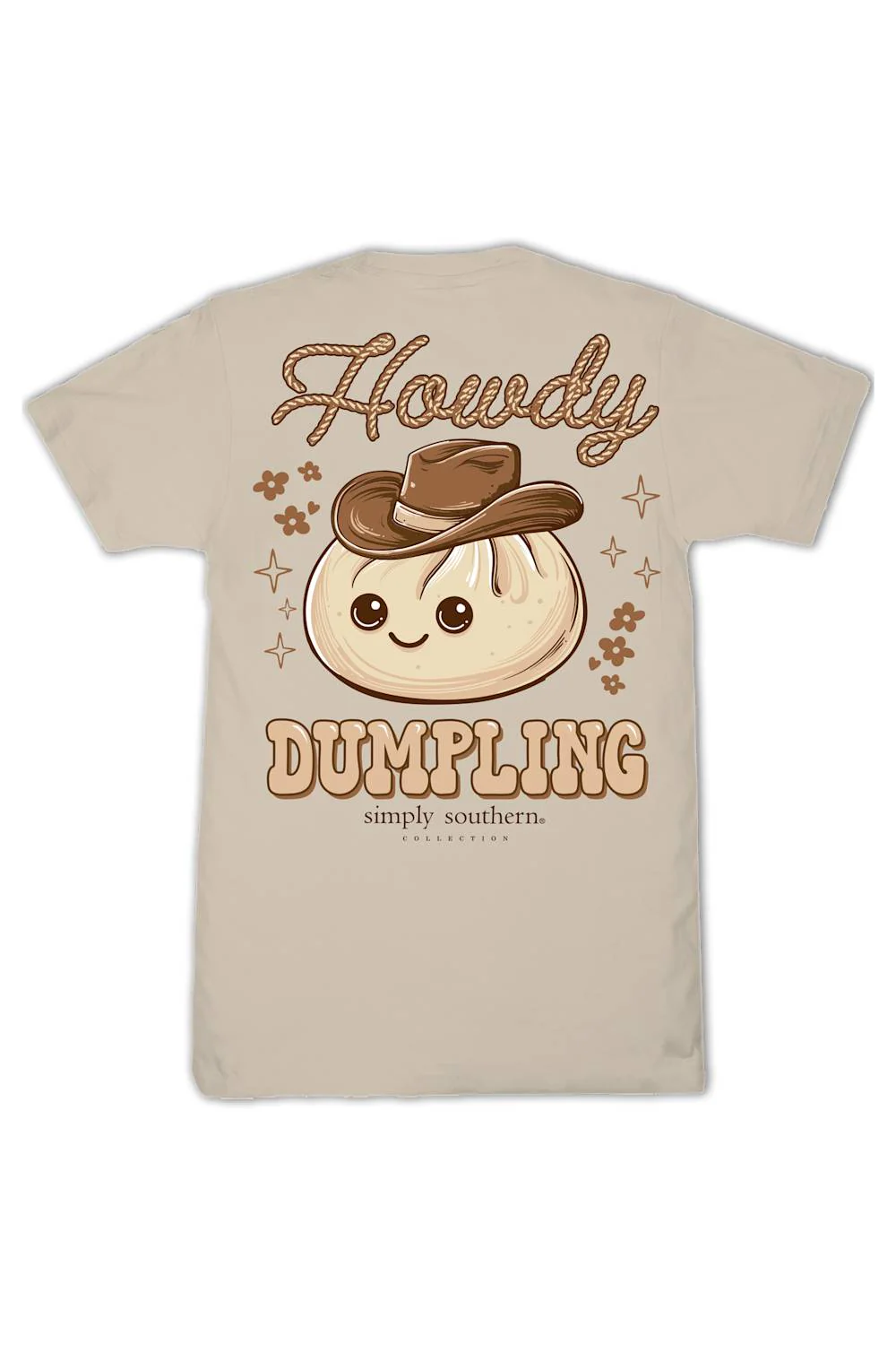 Simply Southern Howdy Dumpling T-Shirt for Women in Clay | SS-DUMPLINGS-CLAY - Image 2