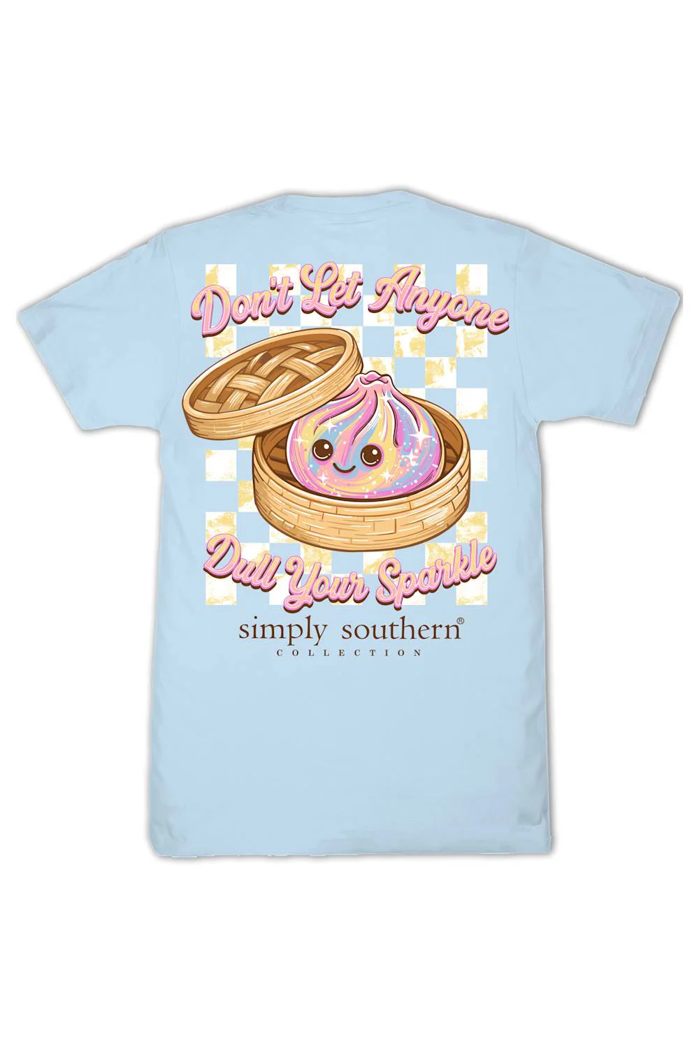 Simply Southern Plus Size Sparkle Dumpling T-Shirt for Women in Ice Blue | EXT-SS-SQUISH-ICE