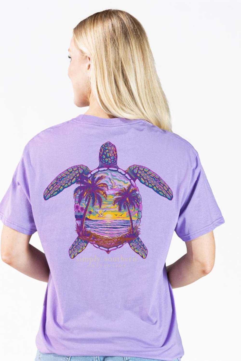 Simply Southern Sunset Turtle T-Shirt for Women in Grape | SS-NIGHTTRTL-GRAPE