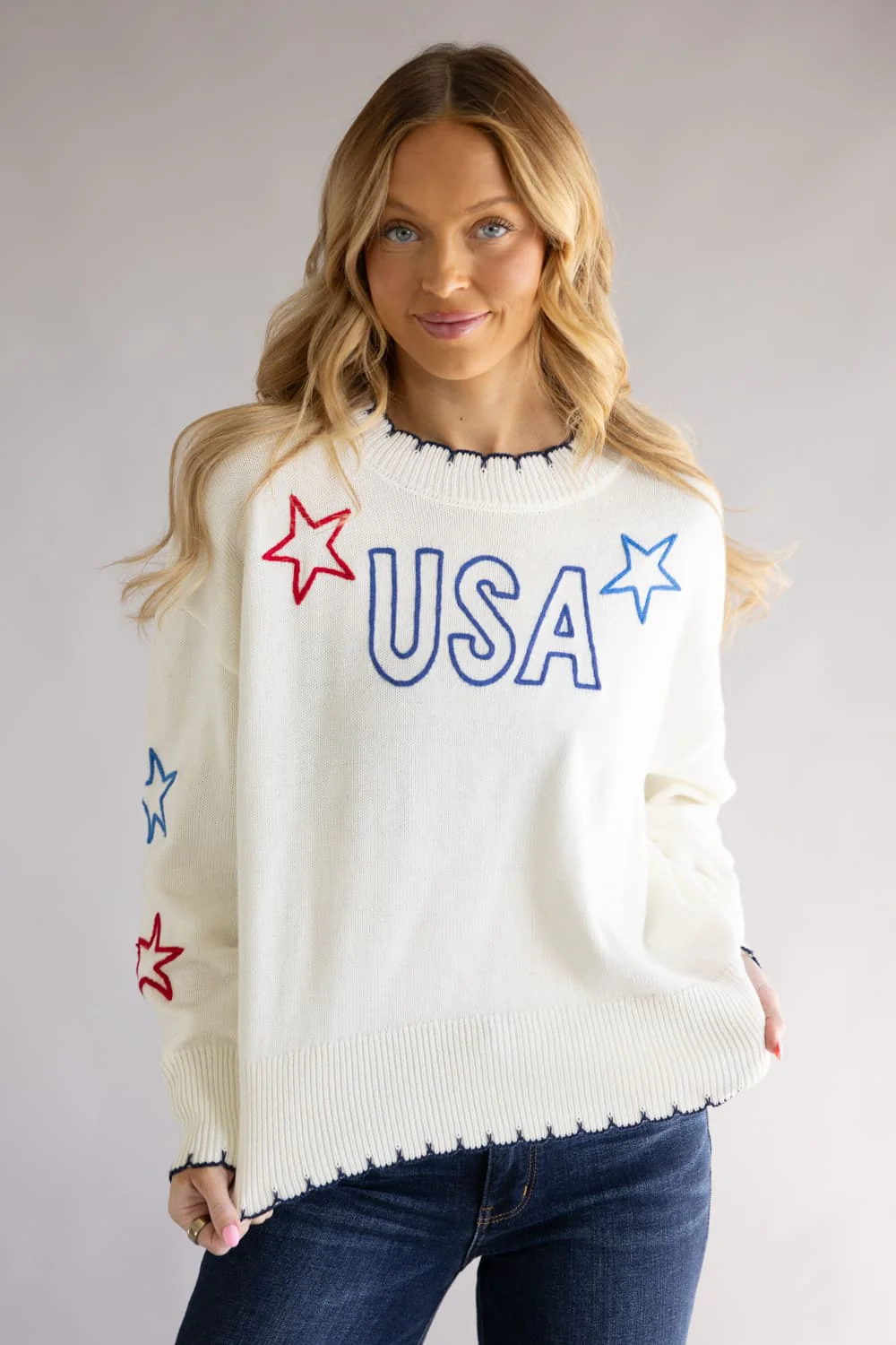 Simply Southern Sweet Girl Embroidered Sweater for Women - Image 2