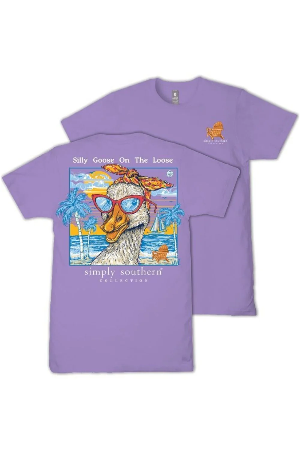 Simply Southern Youth Silly Goose on the Loose T-Shirt for Girls in Grape | YTH-SS-GOOSE-GRAPE - Image 2