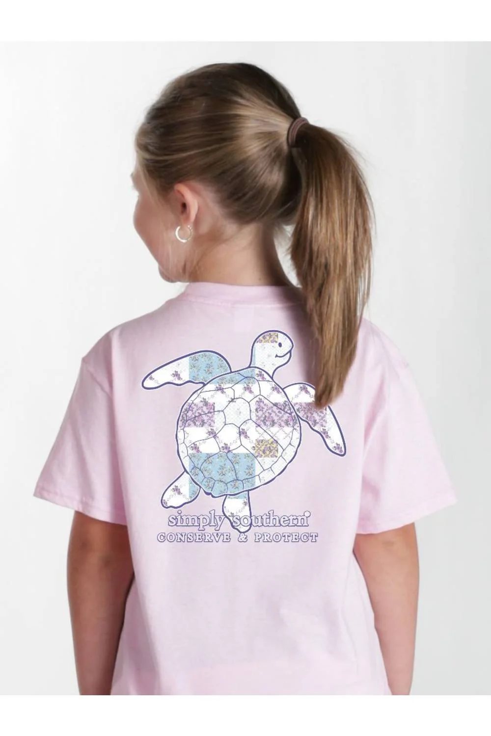 Simply Southern Youth Turtle Tracking T-Shirt for Girls in Peony | YTH-SS-TRACKT5-PATCH-PEONY