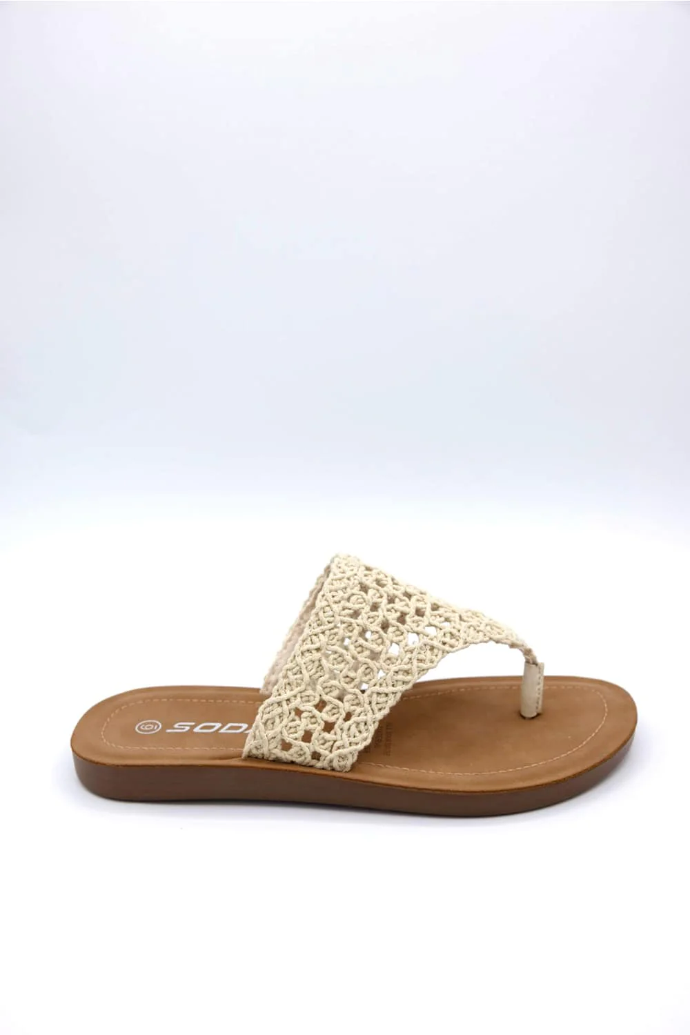 Soda Lookin Crochet Flip Flops for Women in Bone | LOOKIN-S BONE - Image 2