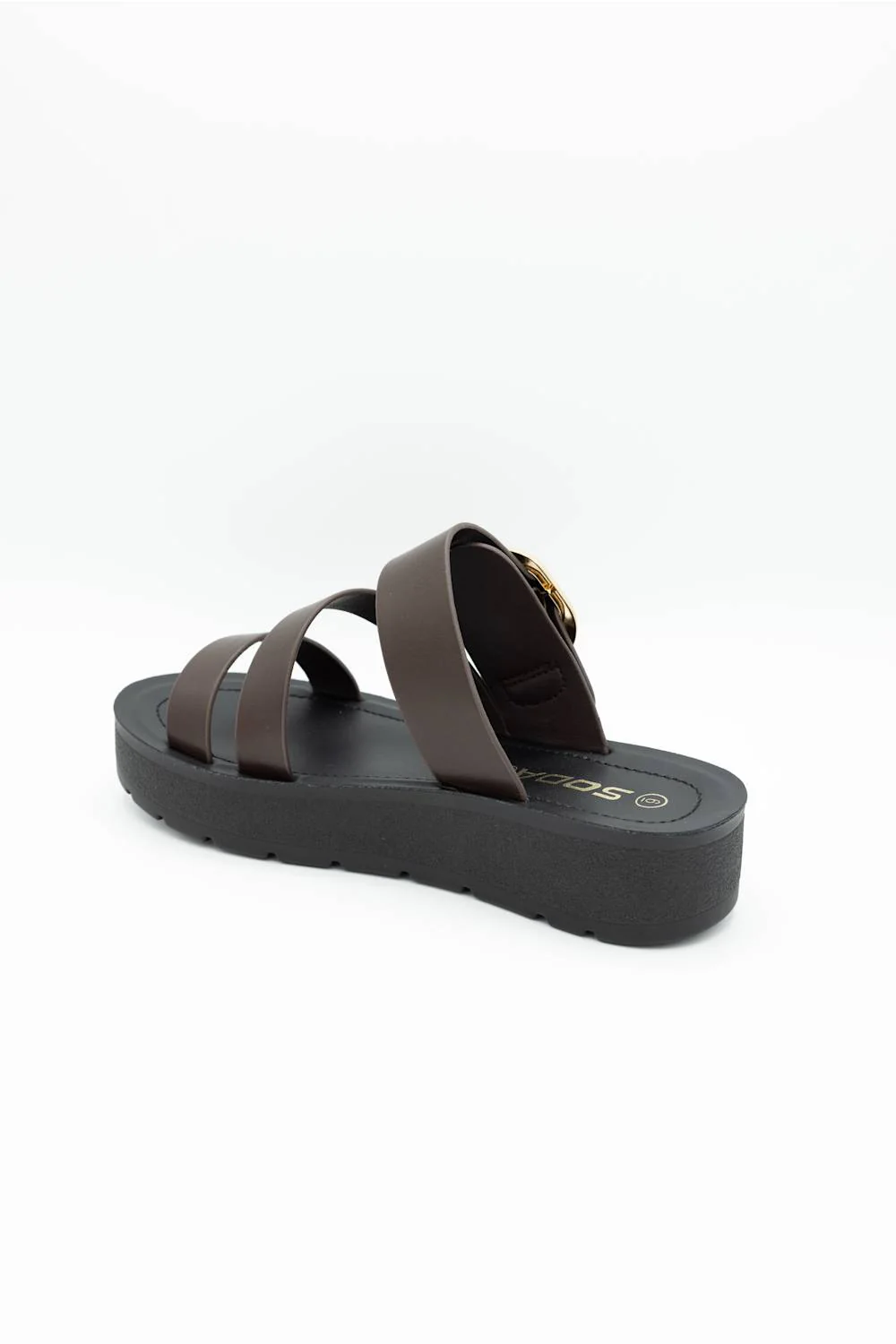 Soda Falke Platform Slide Sandals for Women in Brown | FALKE-S BROWN - Image 5