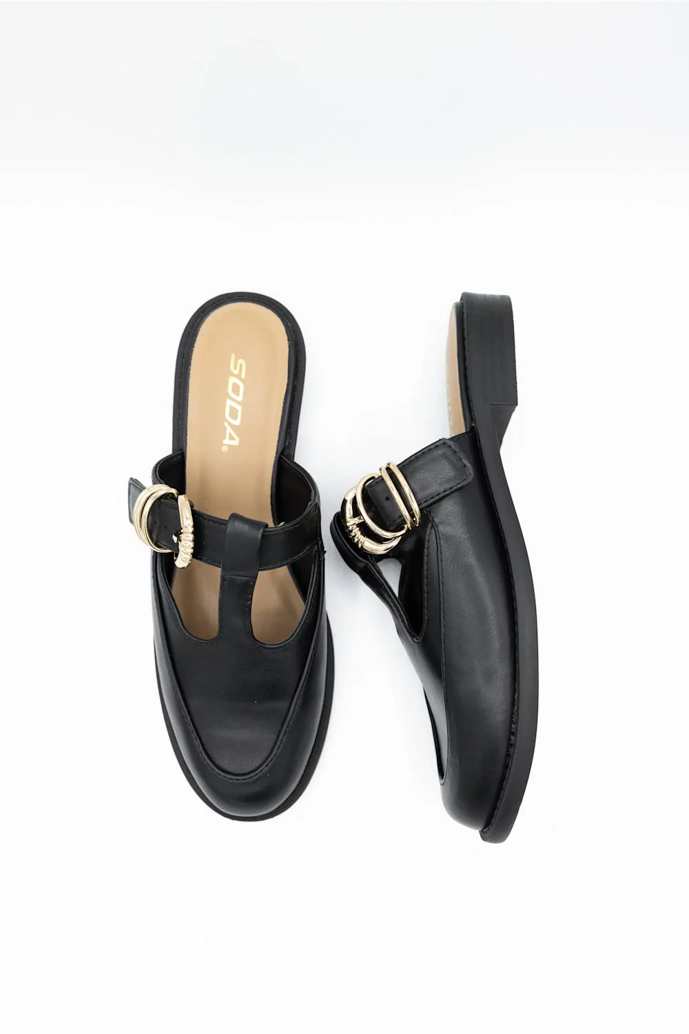 Soda Kenzie Mules for Women in Black | KENZIE-S-BLACK - Image 2